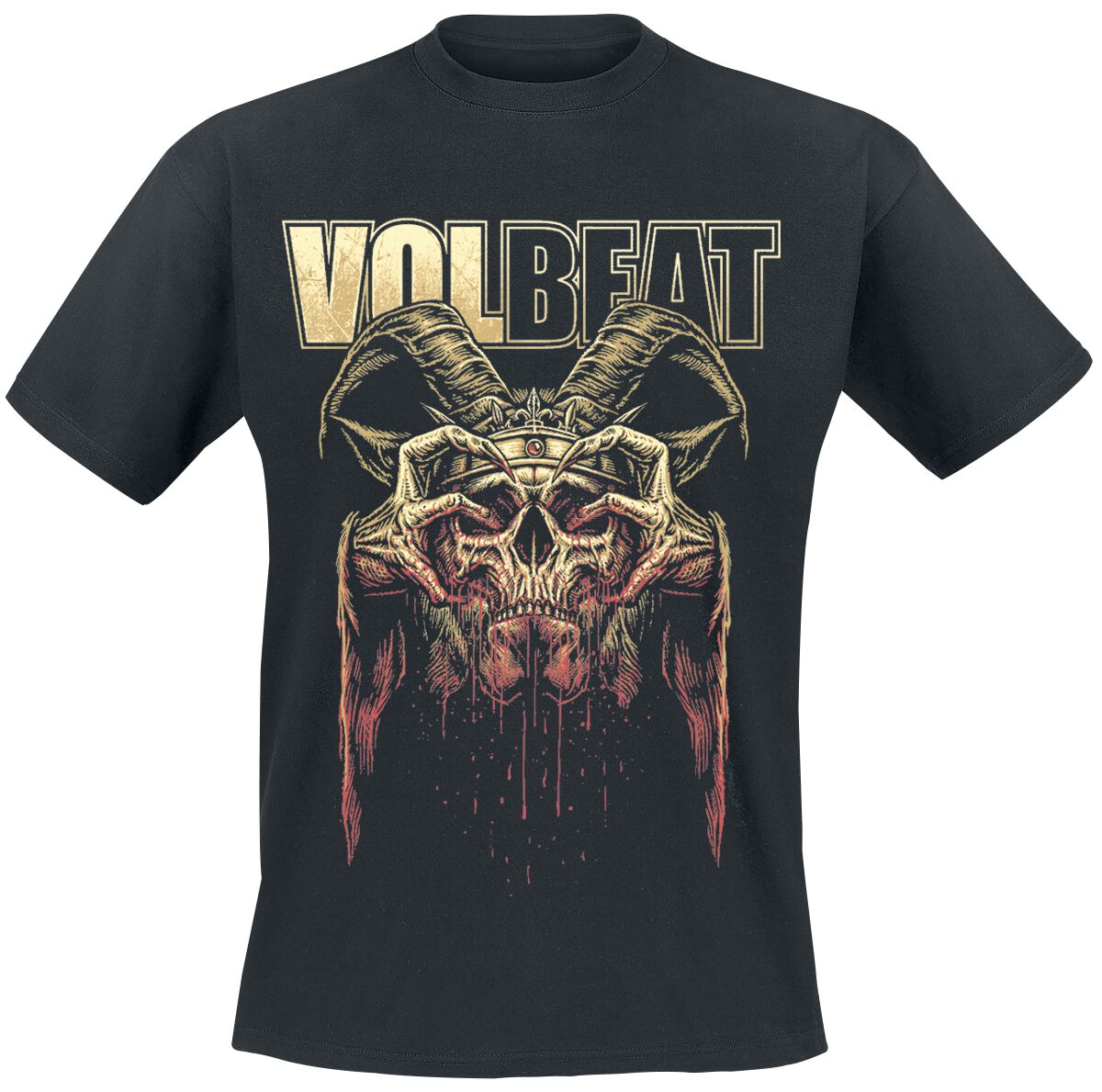 Volbeat T-Shirt - Bleeding Crown Skull - S bis 4XL - für Männer - Größe 4XL - schwarz  - EMP exklusives Merchandise!