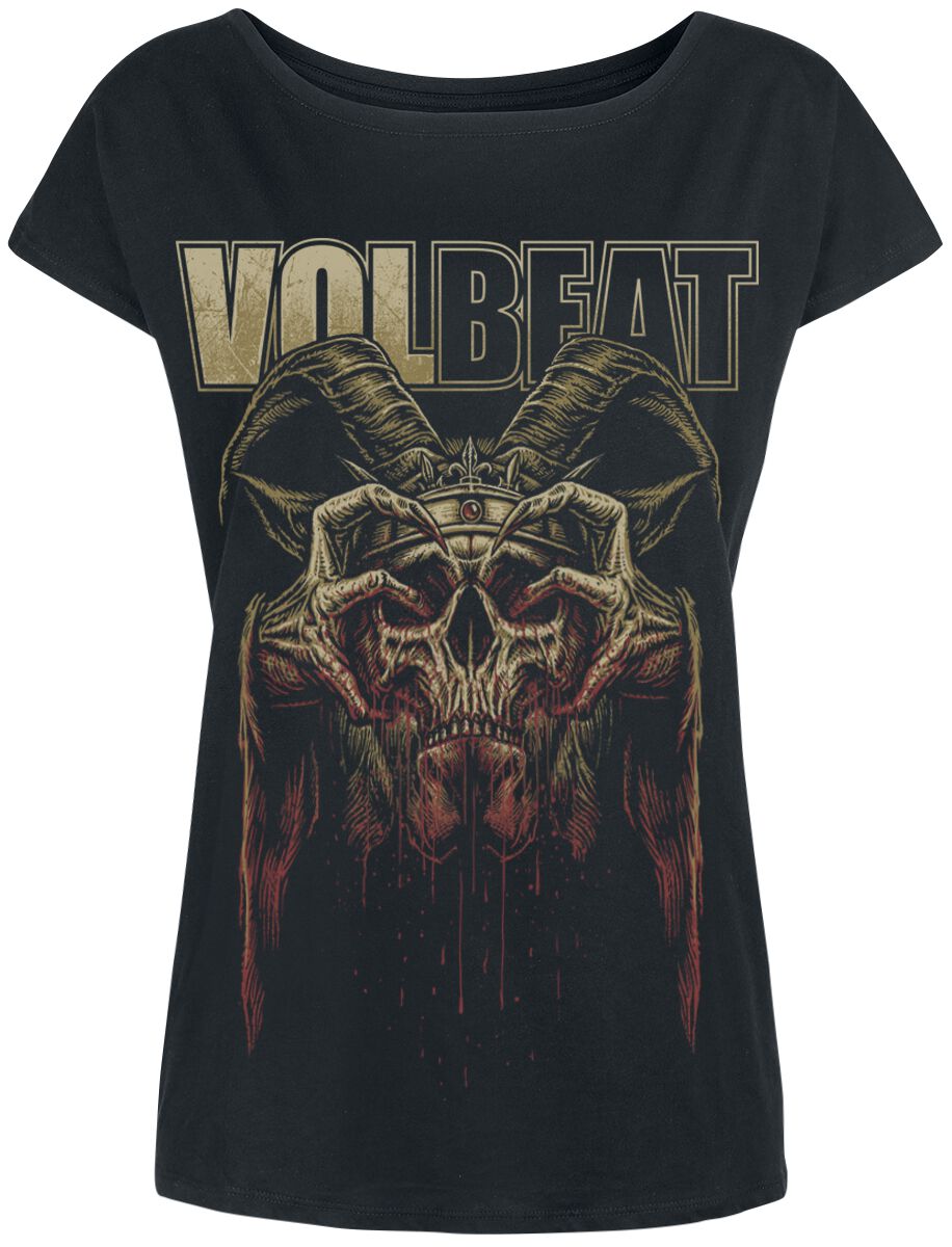 T-Shirt Manches courtes de Volbeat - Bleeding Crown Skull - S à XXL - pour Femme - noir