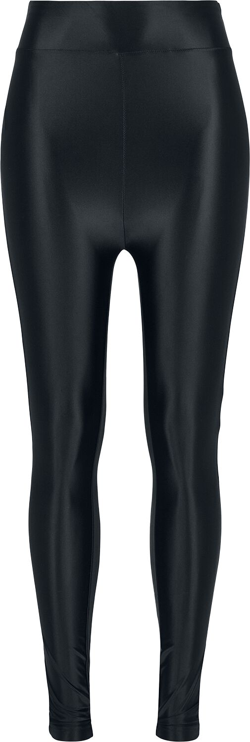 Image of Leggings di Urban Classics - Ladies Highwaist Shiny Metallic Leggings - XS a L - Donna - nero
