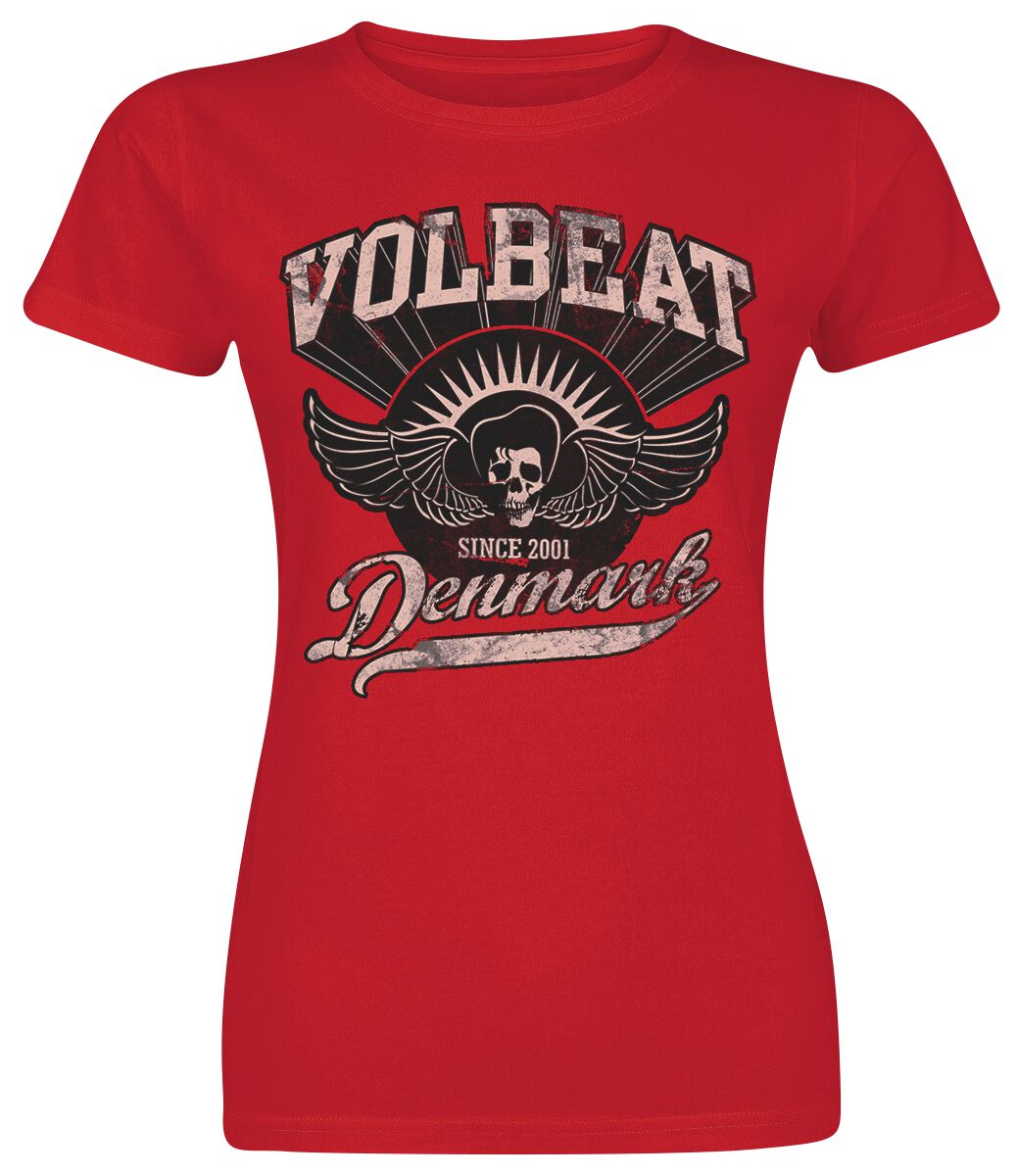 T-Shirt Manches courtes de Volbeat - Rise From Denmark - S à XXL - pour Femme - rouge