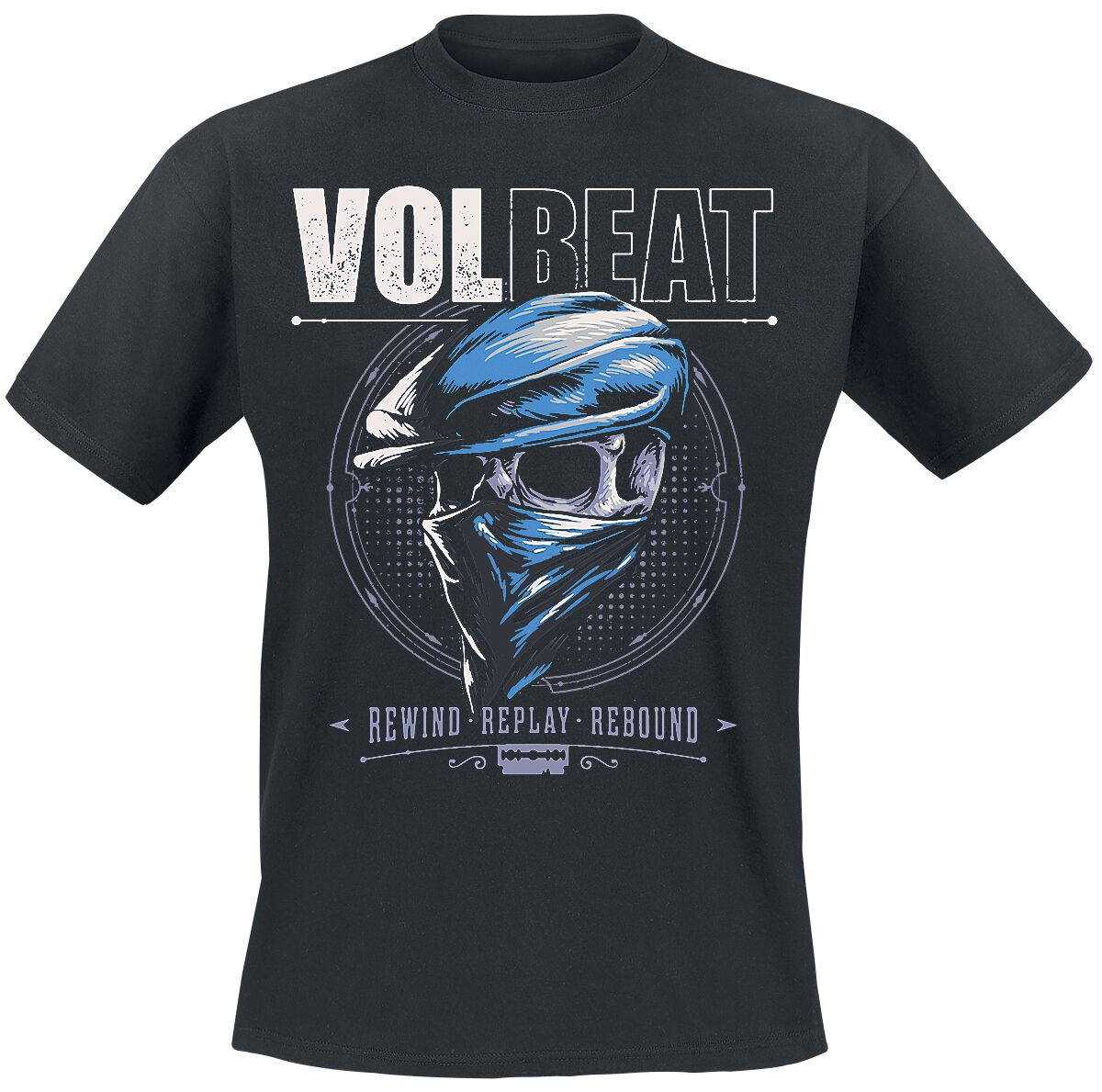 Volbeat T-Shirt - Bandana Skull - S bis 3XL - für Männer - Größe M - schwarz  - EMP exklusives Merchandise!