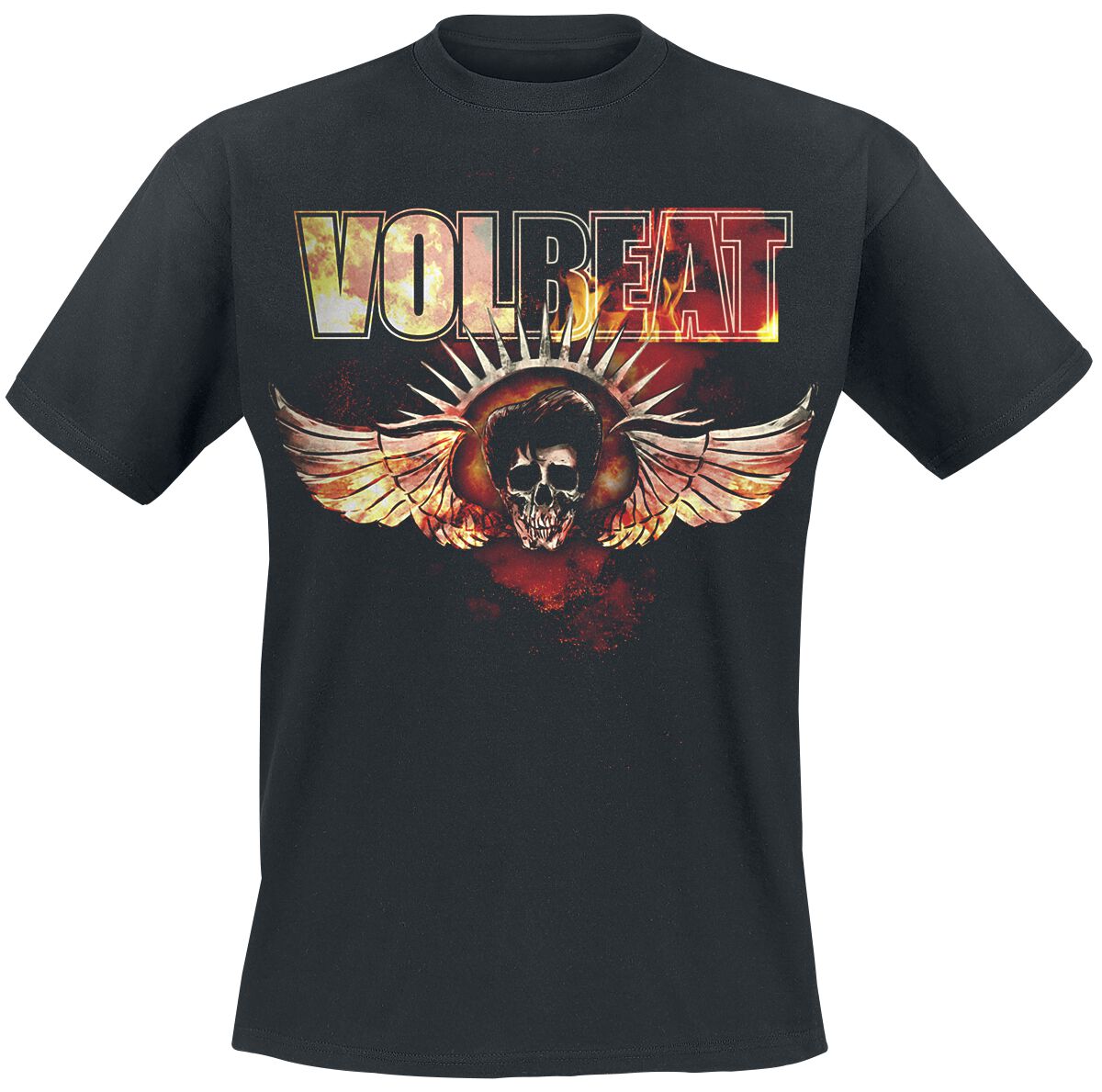 Levně Volbeat Burning Skullwing Tričko černá