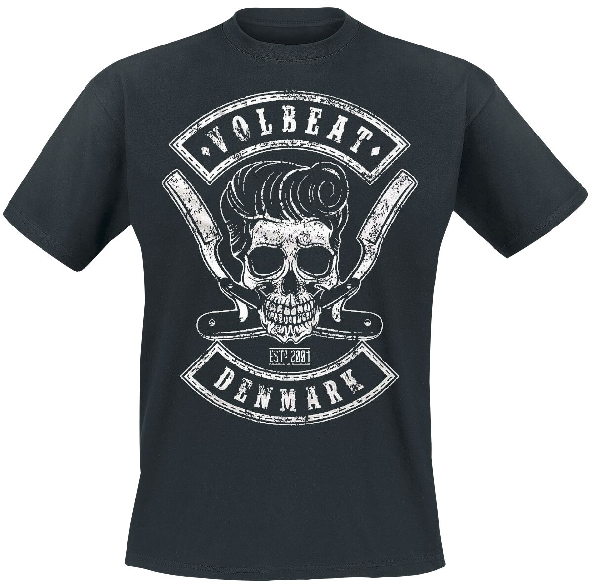 Volbeat T-Shirt - Denmark Skull - S bis 4XL - für Männer - Größe 3XL - schwarz  - EMP exklusives Merchandise!