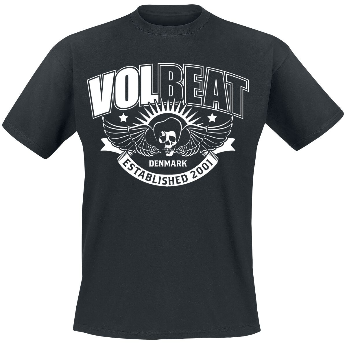 Image of Volbeat Skullwing Ribbon T-Shirt schwarz