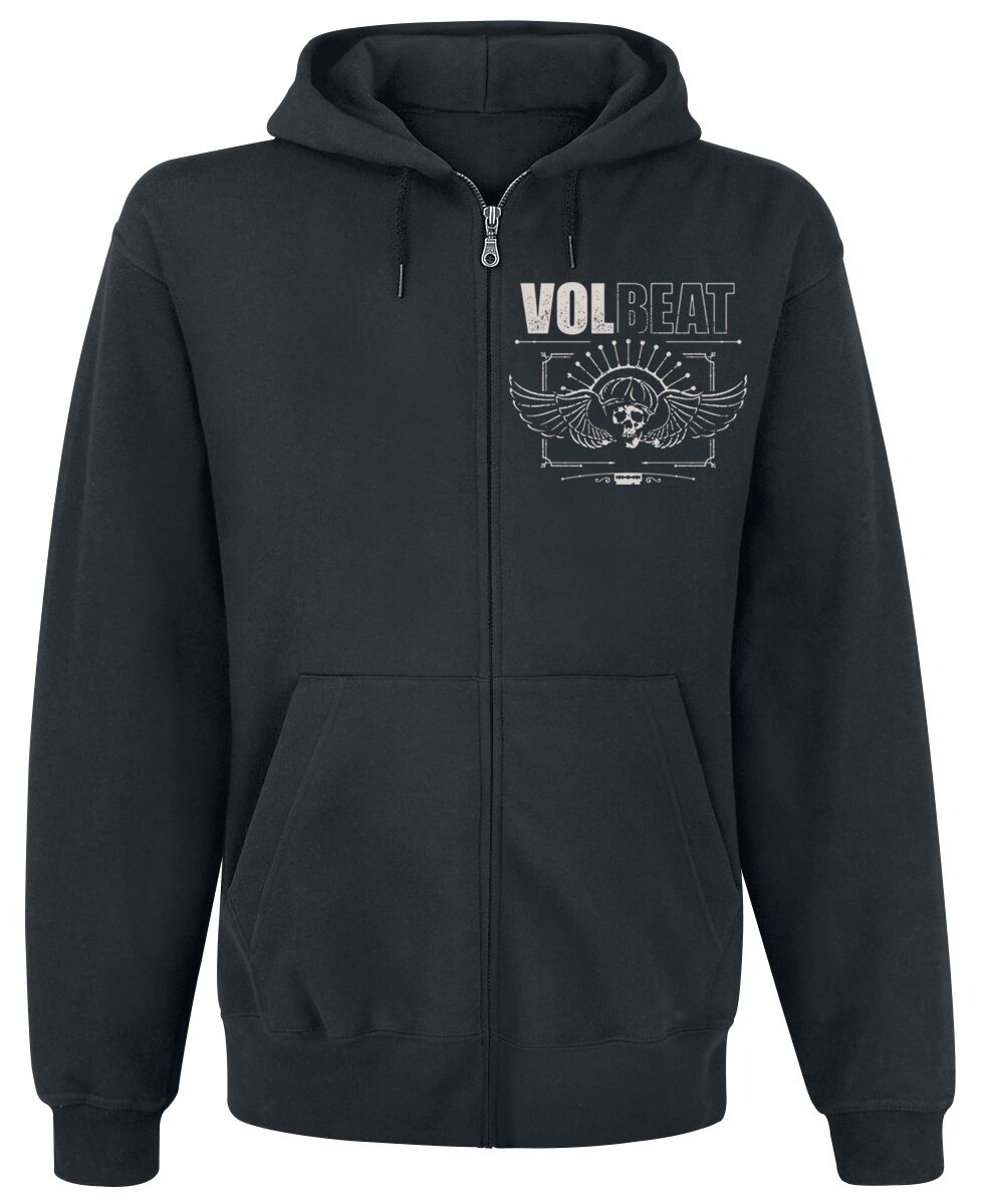Volbeat Kapuzenjacke - Skullwing - Rewind, Replay, Rebound - S bis XL - für Männer - Größe L - schwarz  - EMP exklusives Merchandise!