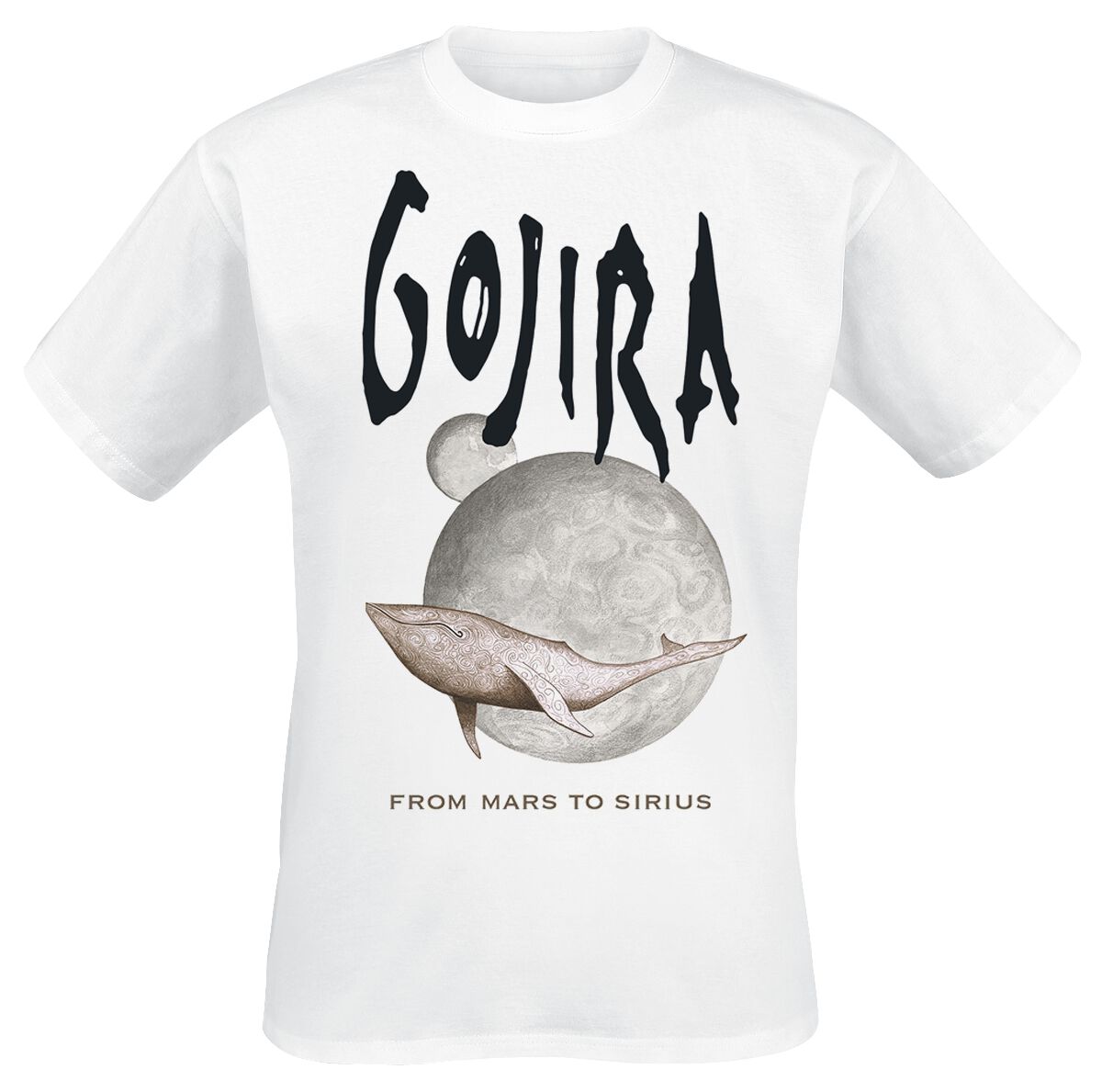 Gojira T-Shirt - Whale From Mars - S bis L - für Männer - Größe L - weiß  - Lizenziertes Merchandise!