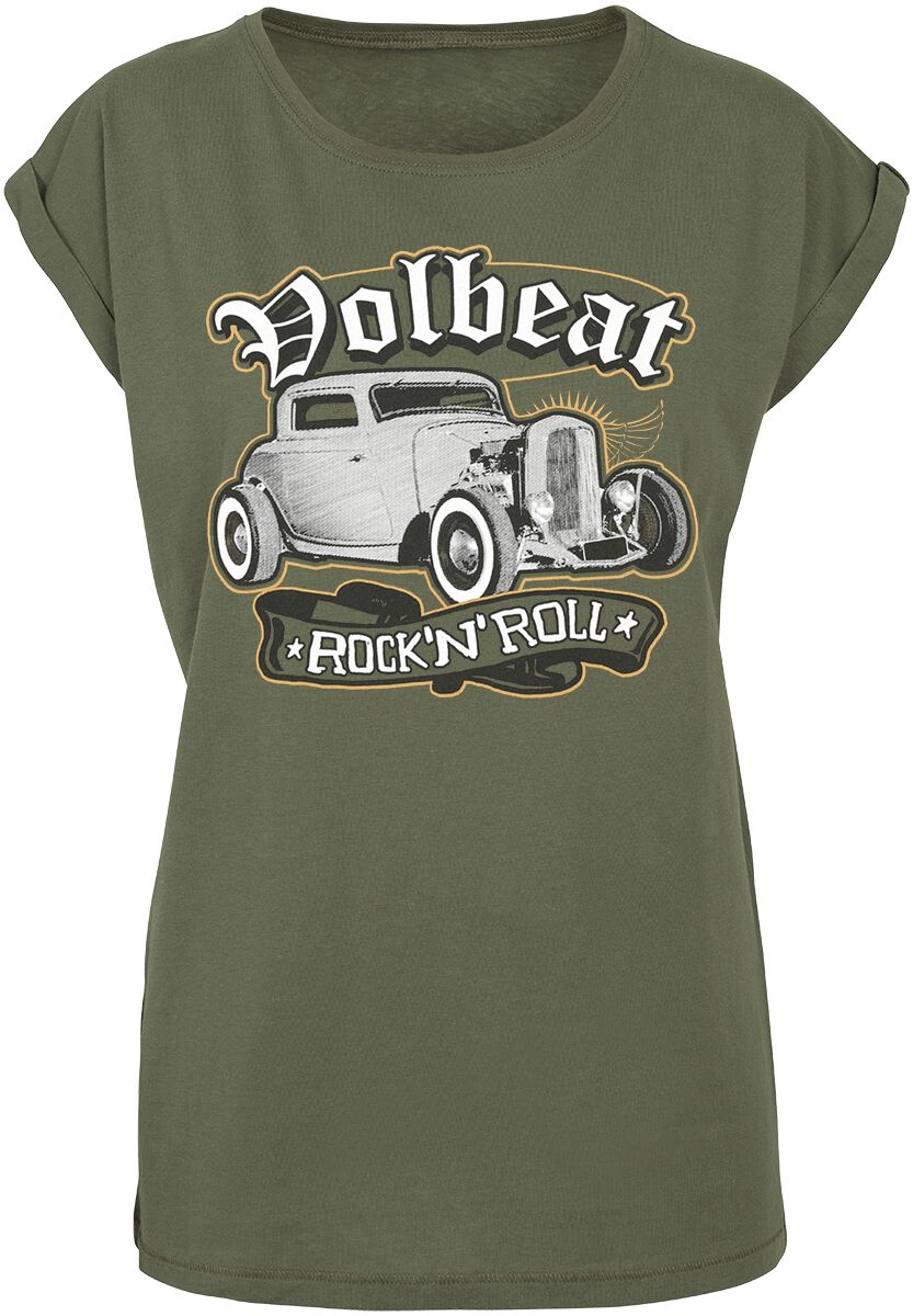 Volbeat T-Shirt - Rock`N`Roll - XS bis 5XL - für Damen - Größe L - oliv  - EMP exklusives Merchandise!