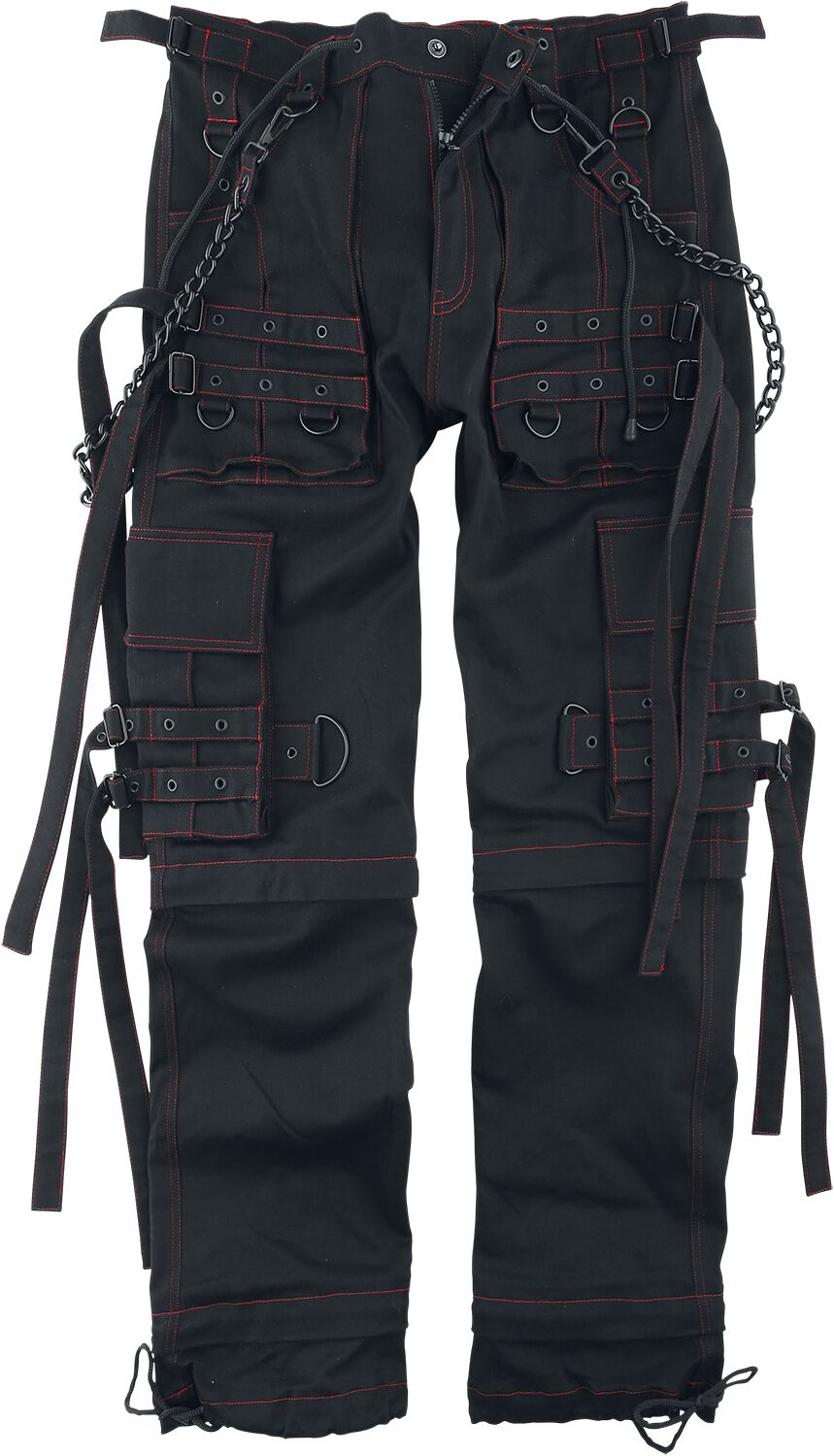 Pantalones de tela Gótico de Gothicana by EMP - Pantalones negros de tela con bolsillos y correas - W30L34 W44L34 - para Hombre - Negro