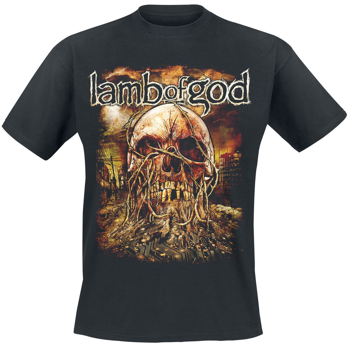 Image of Lamb Of God Vines Skull T-Shirt schwarz