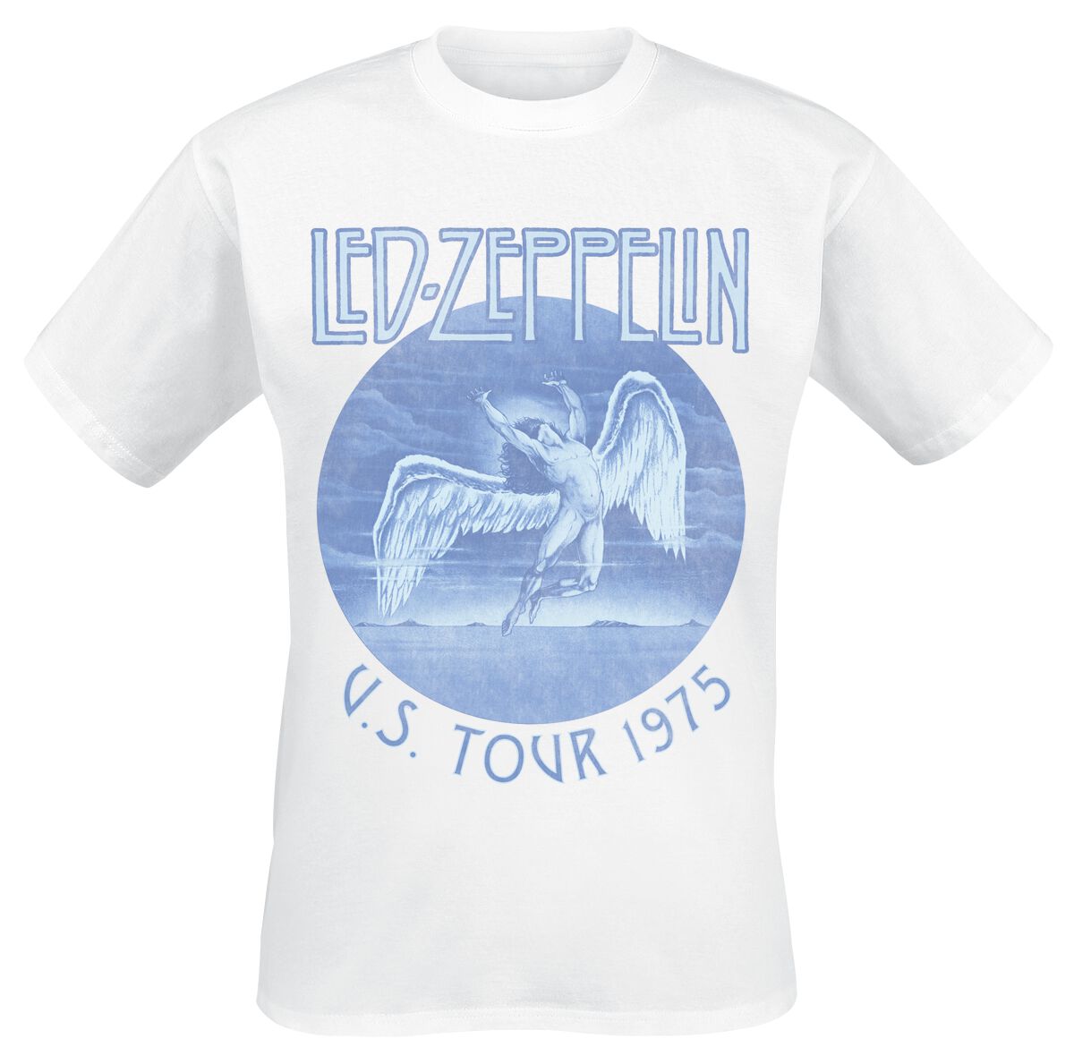 Led Zeppelin T-Shirt - Tour 75 - S bis XXL - für Männer - Größe M - weiß  - Lizenziertes Merchandise!