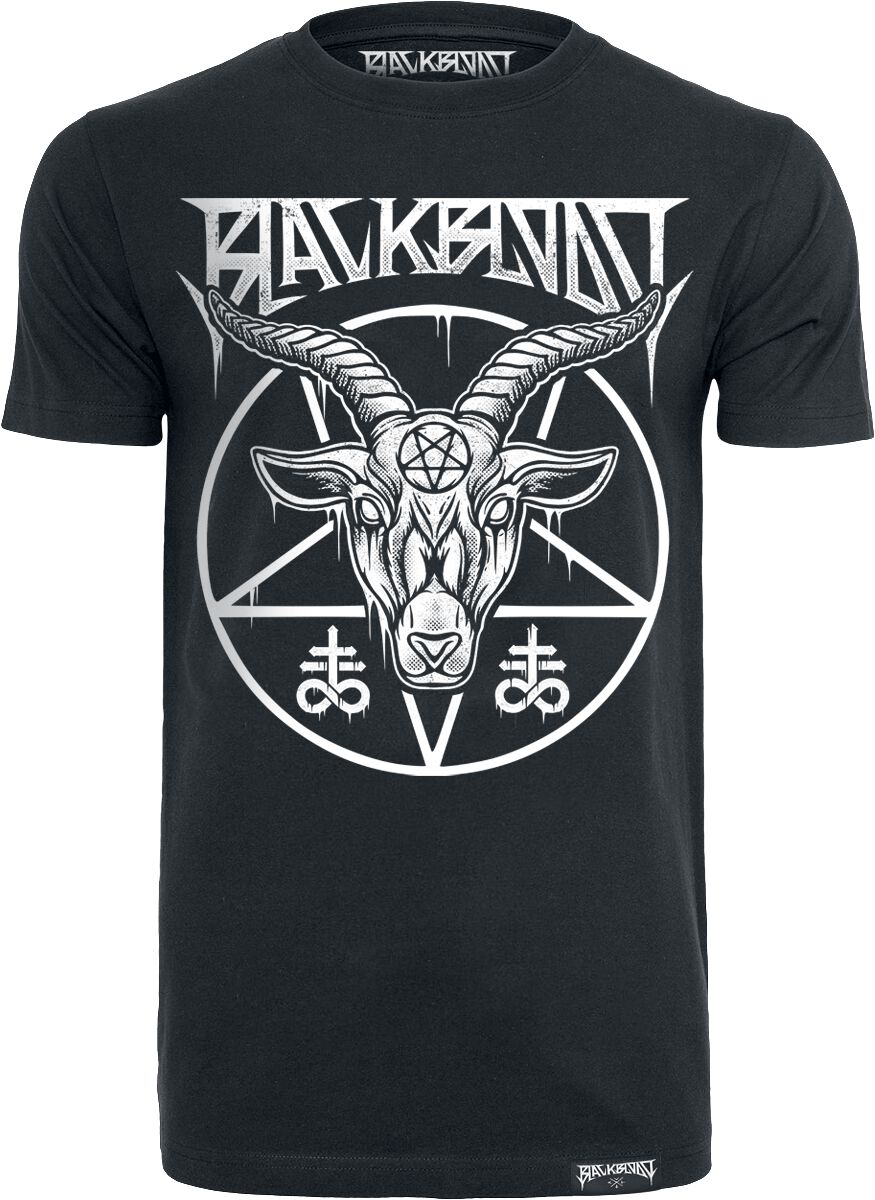 Image of Black Blood by Gothicana Schwarzes T-Shirt mit Rundhalsausschnitt und Print T-Shirt schwarz