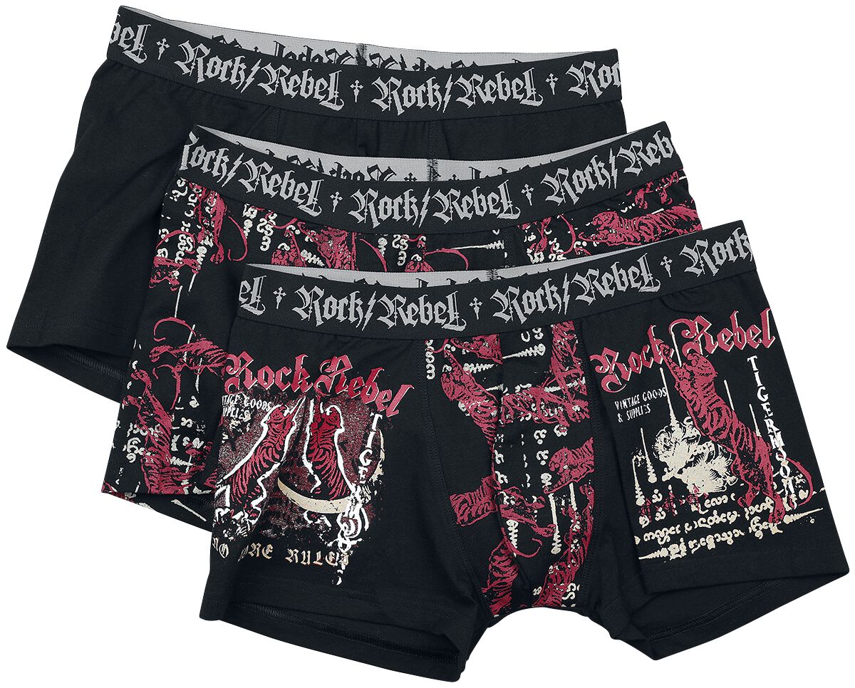 Rock Rebel by EMP Boxer Short Set with Prints Boxer Shorts Set black