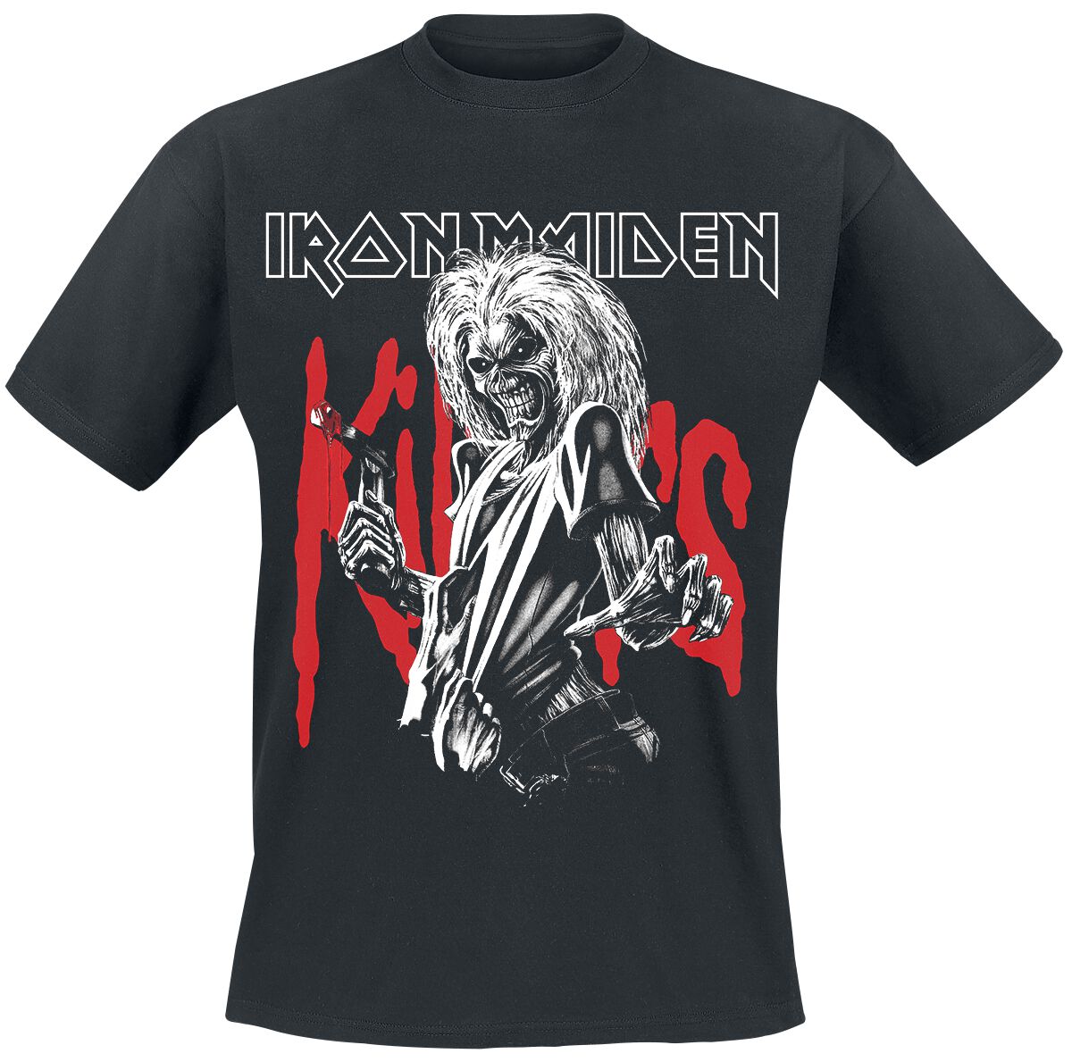 Iron Maiden T-Shirt - Killers Eddie Large Graphic - S bis 3XL - für Männer - Größe M - schwarz  - Lizenziertes Merchandise!