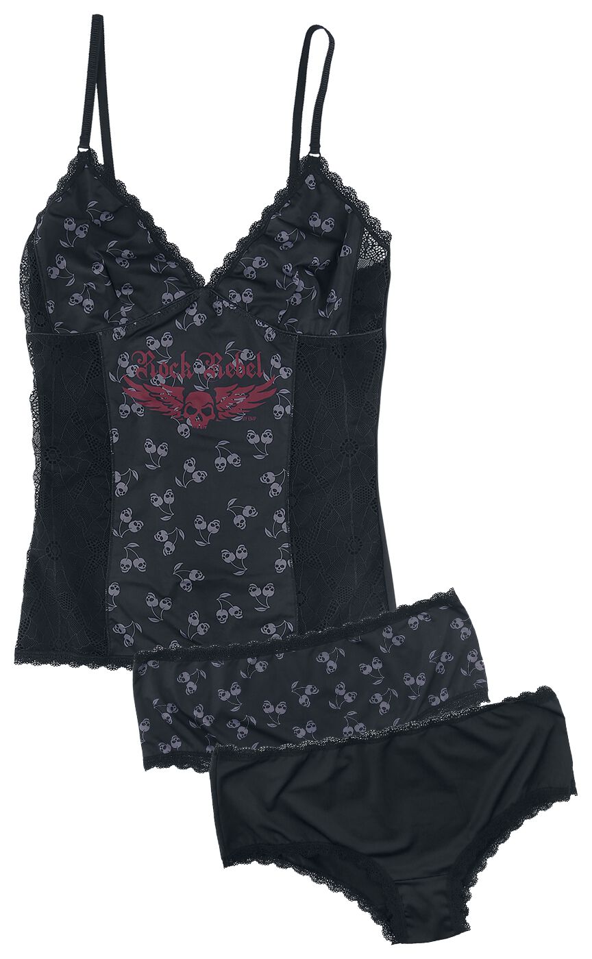 Rock Rebel by EMP Set with Camisole and Two Pairs of Panties Underwear black