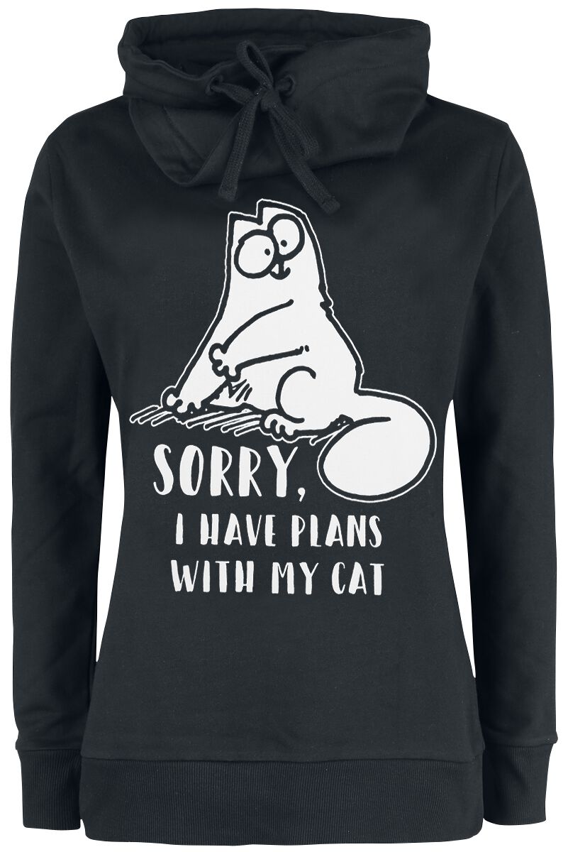 Sweat-shirt de Simon's Cat - Sorry. I Have Plans With My Cat. - S à XXL - pour Femme - noir