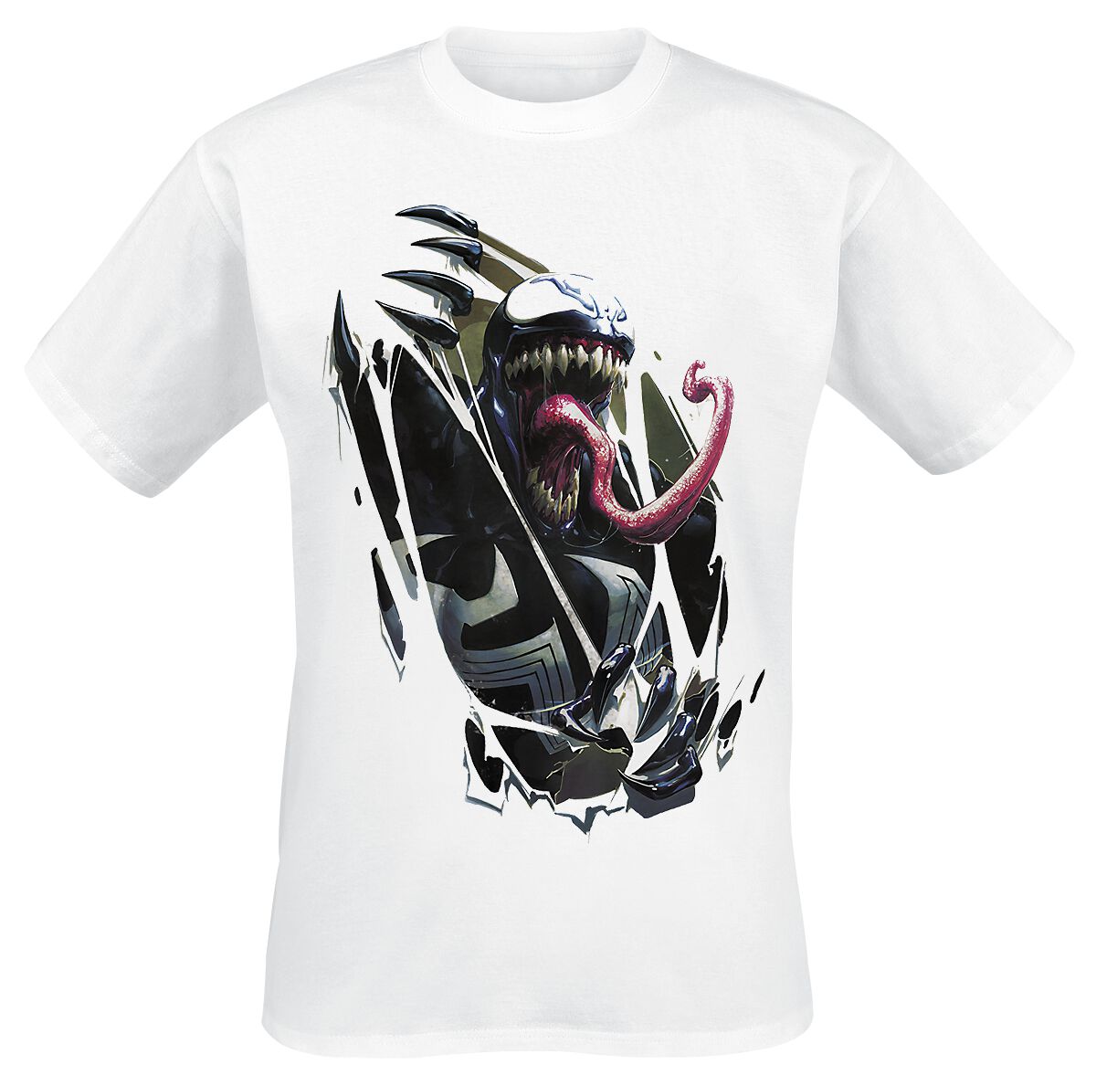 Venom (Marvel) - Marvel T-Shirt - Chest Burst - S bis XXL - für Männer - Größe M - weiß  - Lizenzierter Fanartikel