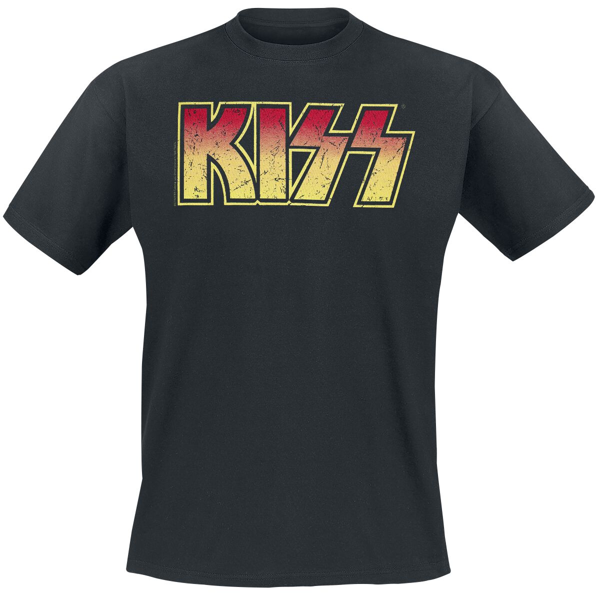 Image of Kiss Distressed Logo T-Shirt schwarz