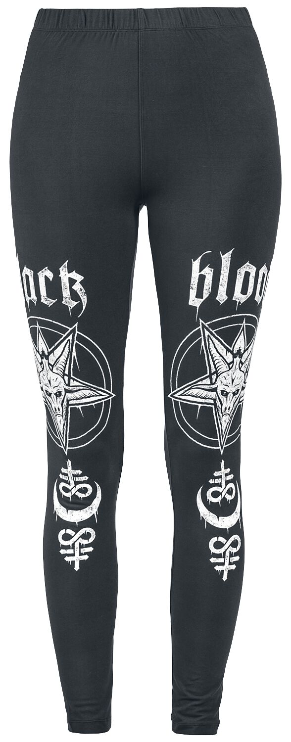 Black Blood by Gothicana Gothic Leggings Leggings mit auffälligem Print auf dem Bein S bis XXL für Damen Größe M schwarz  - Onlineshop EMP