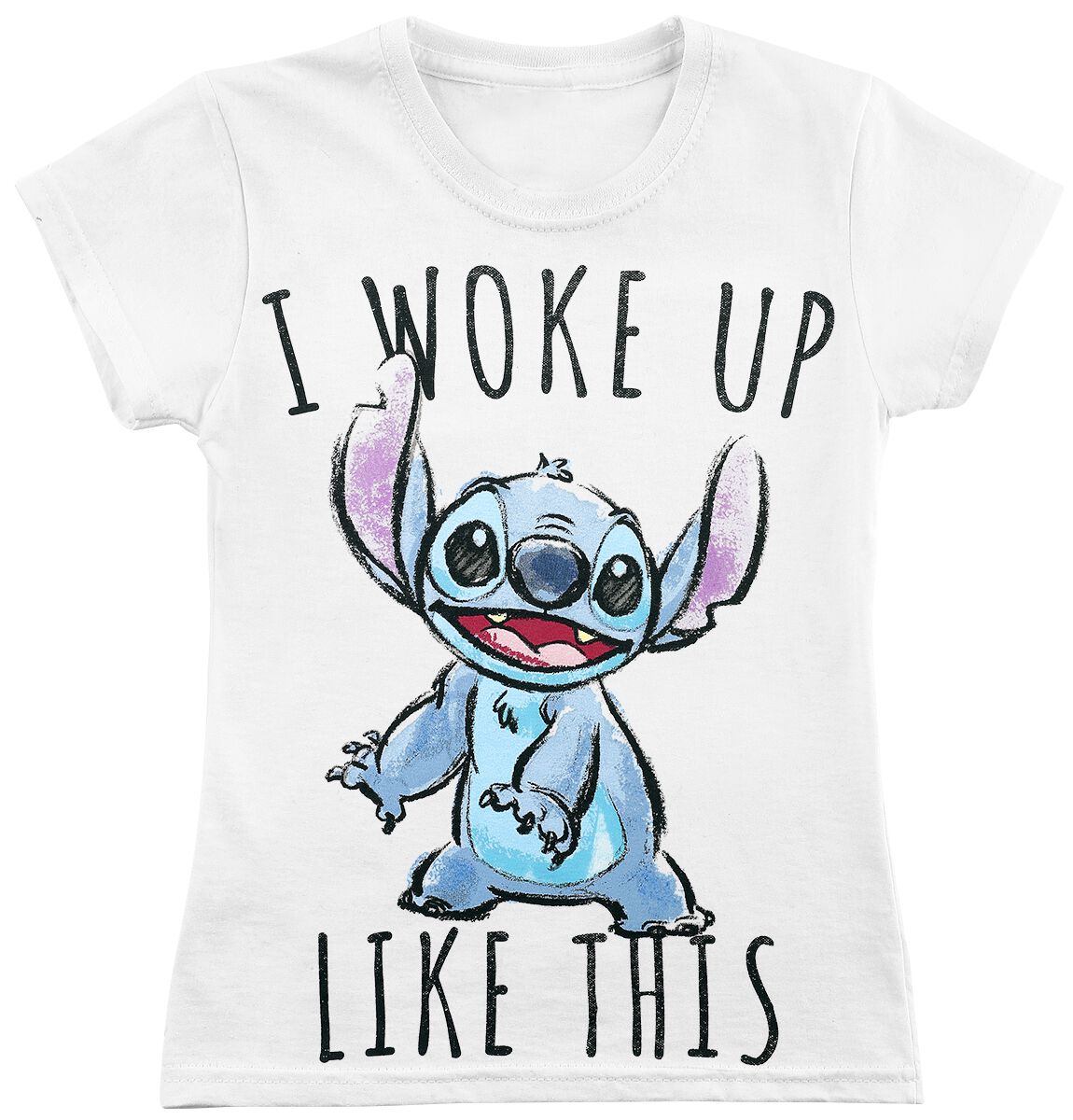 Image of Lilo and Stitch Kids - I Woke Up Like This Kinder-Shirt weiß