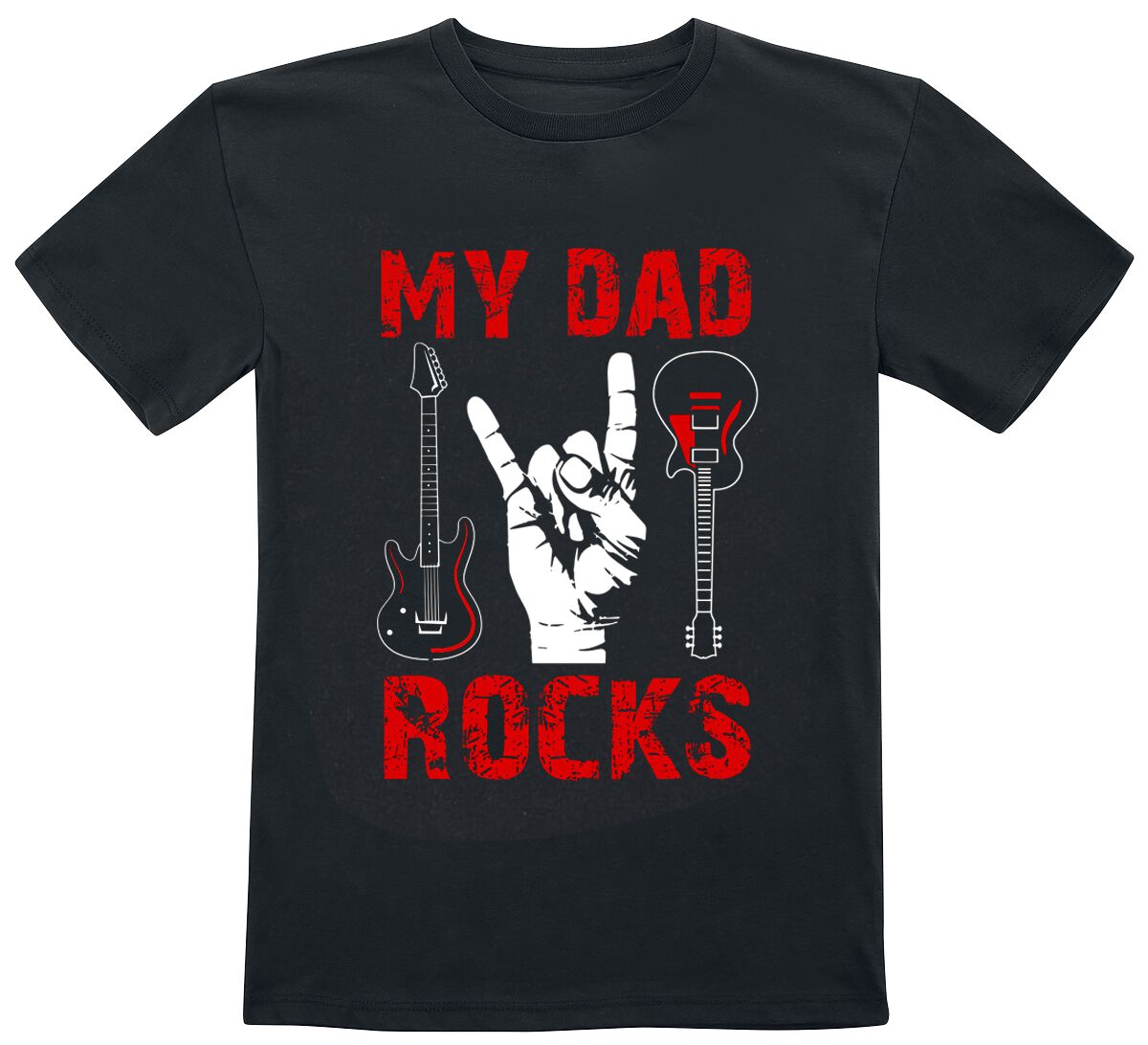 Image of T-Shirt Magliette Divertenti di Family & Friends - My Dad Rocks - Kids - My Dad Rocks - 104 a 140 - ragazzi & ragazze - nero