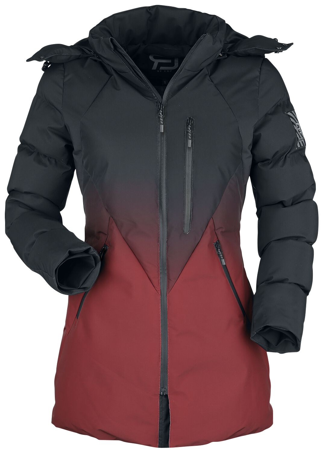 Image of Giacca di mezza stagione di RED by EMP - Winter Jacket with Black-Red Colour Gradient - S a XL - Donna - nero/rosso