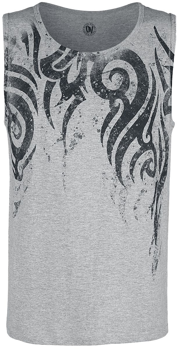 Outer Vision Crest Tattoo Tank-Top grau in XL