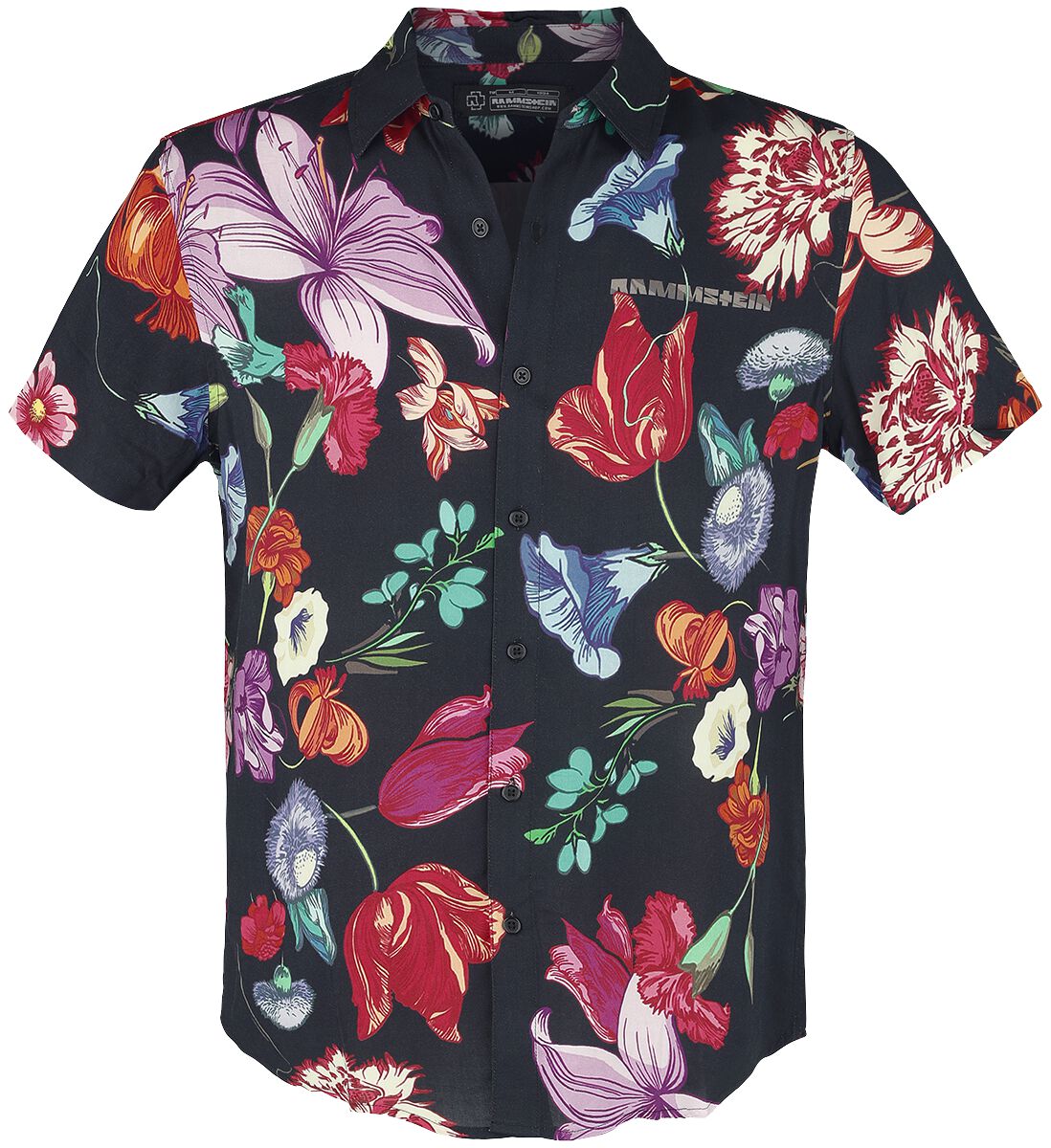 Rammstein Kurzarmhemd - Blumen - S bis 5XL - für Männer - Größe 4XL - multicolor  - Lizenziertes Merchandise!
