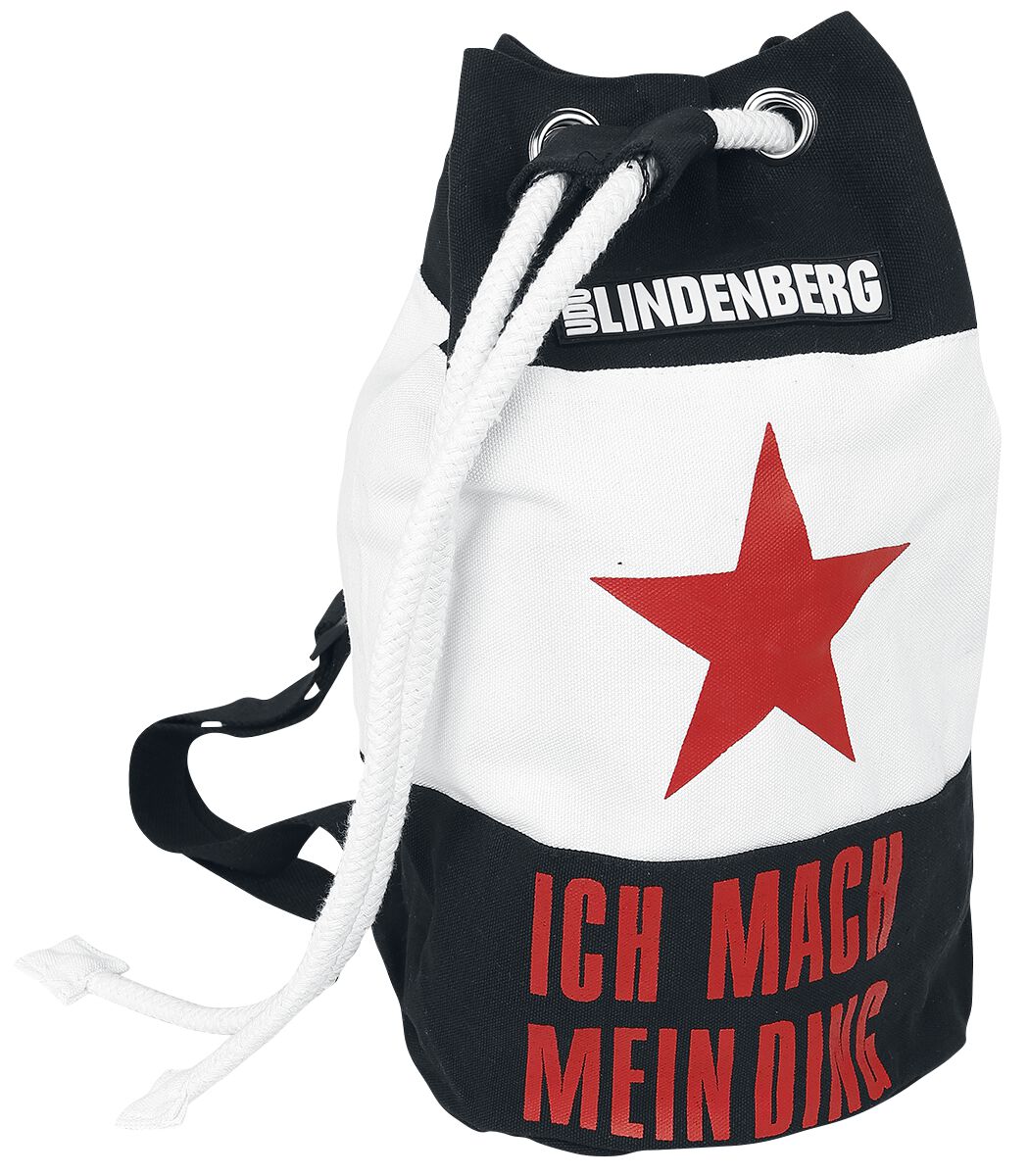 Udo Lindenberg Ich mach mein Ding Seesack Rucksack schwarz rot weiß  - Onlineshop EMP