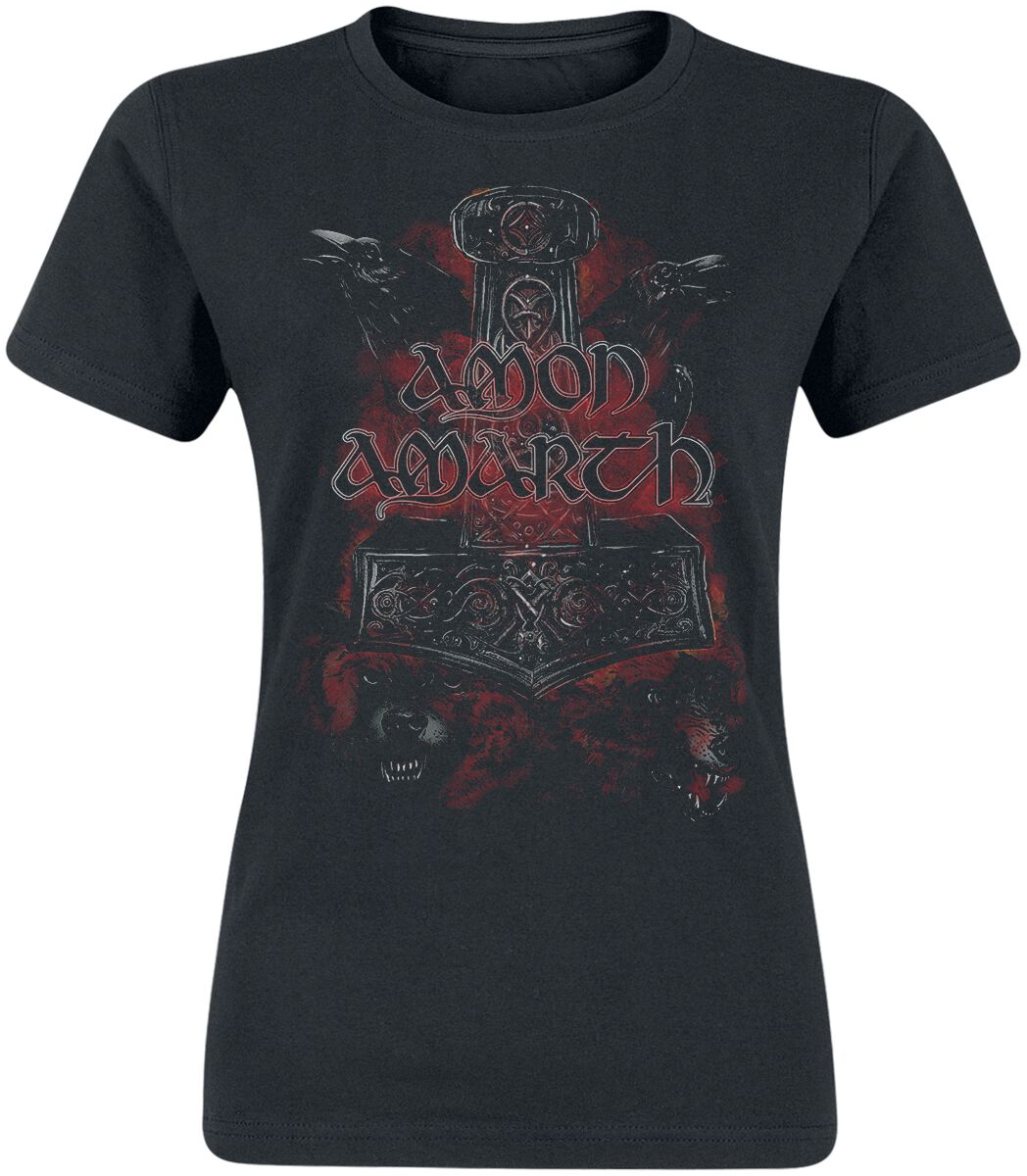 Image of Amon Amarth Crows And Wolves Girl-Shirt schwarz