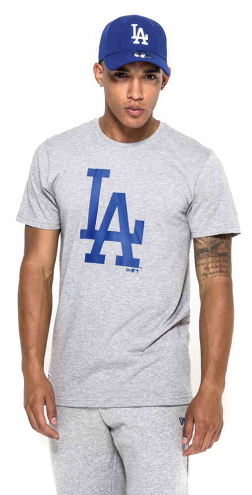 New Era - MLB T-Shirt - Los Angeles Dodgers - S bis XXL - für Männer - Größe S - hellgrau