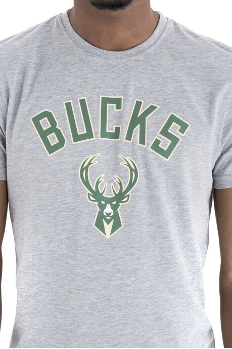 New Era - NBA T-Shirt - Milwaukee Bucks - S - für Männer - Größe S - hellgrau