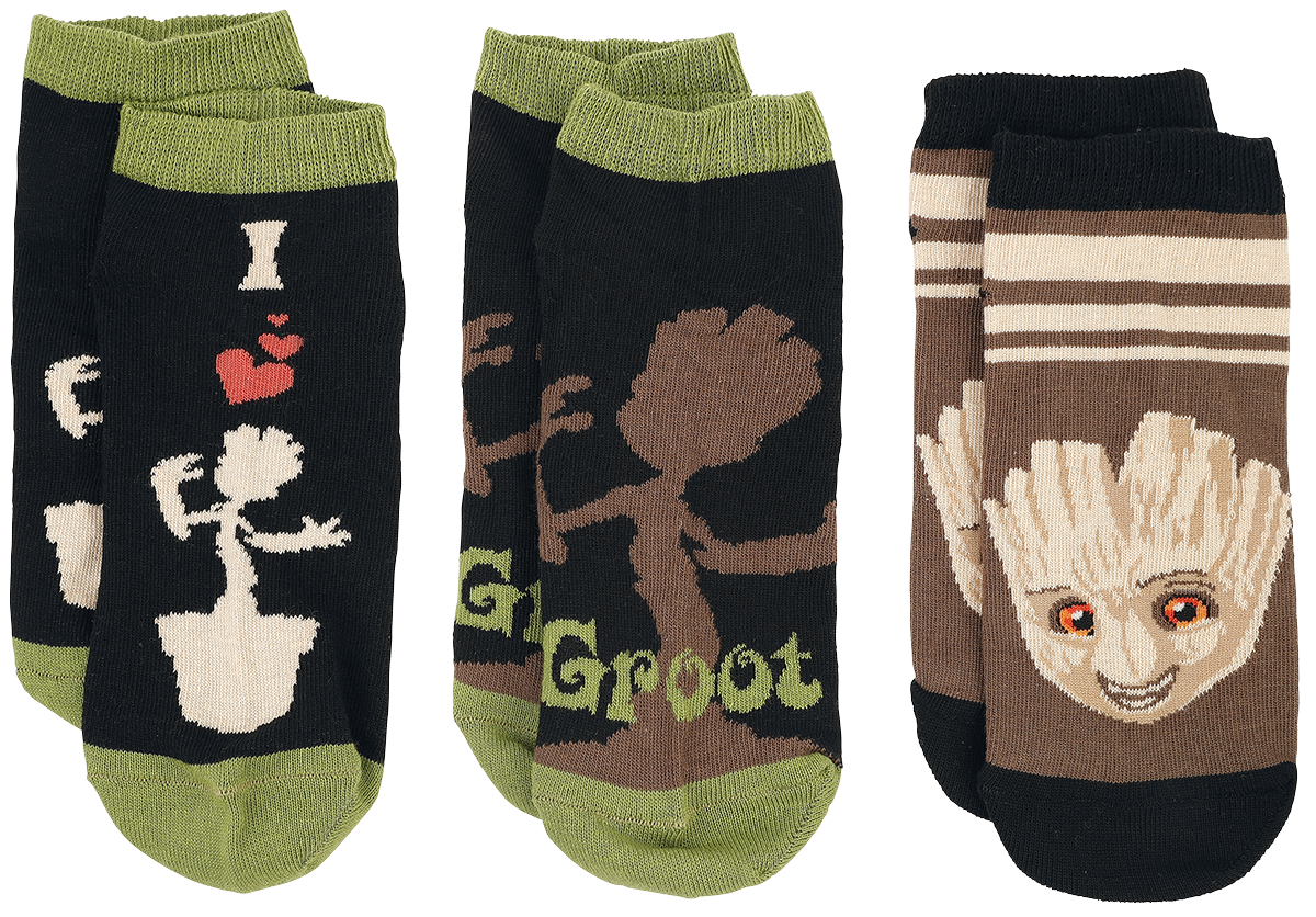 Guardians Of The Galaxy - Marvel Socken - Groot - EU 35-38 - für Damen - Größe EU 35-38 - multicolor  - EMP exklusives Merchandise!
