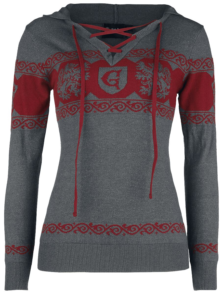 Sweat-shirt à capuche de Harry Potter - Gryffondor - XS à 4XL - pour Femme - gris foncé/rouge