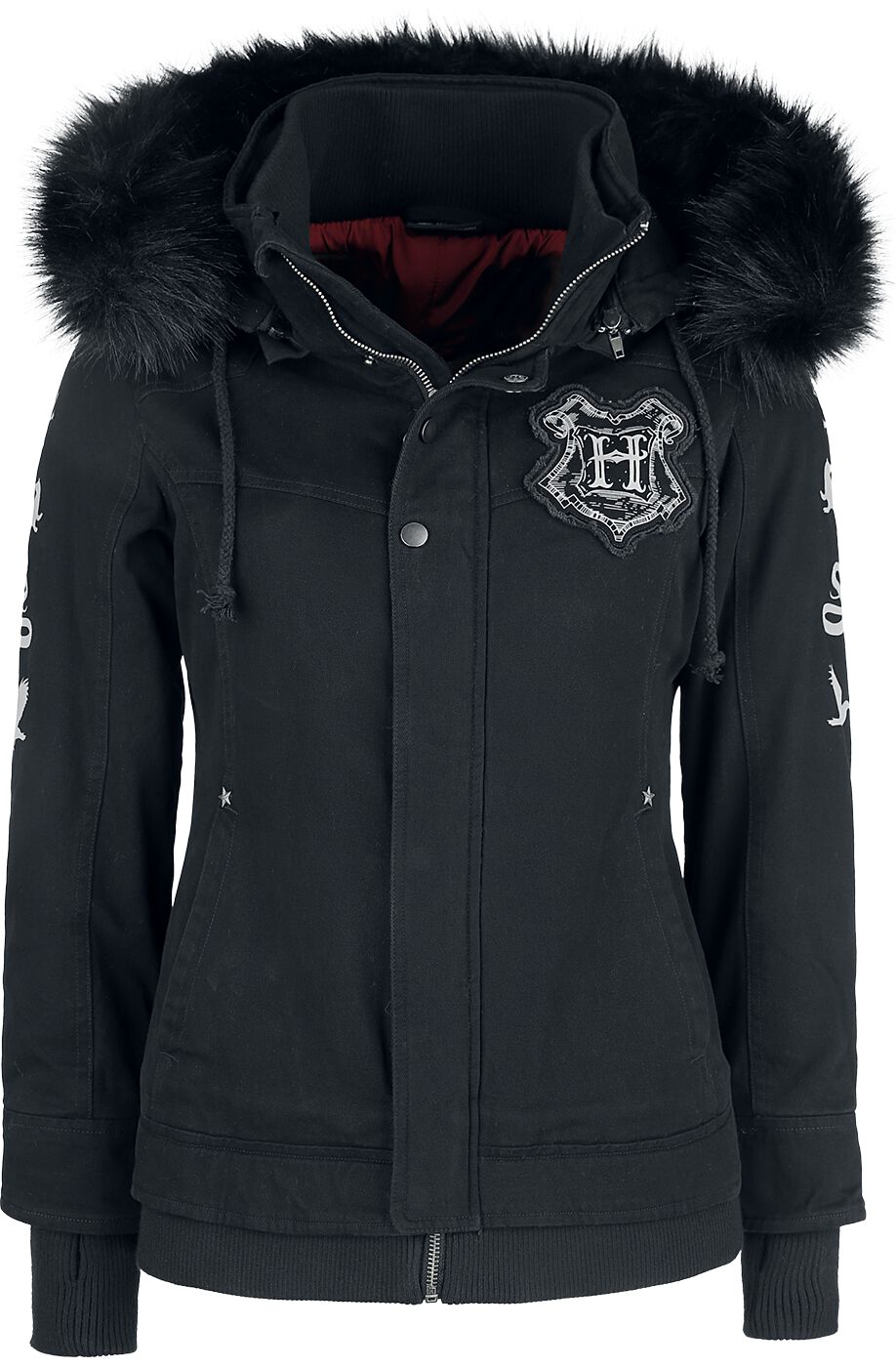 Harry Potter Winterjacke - Hogwarts Crest - XS bis XXL - für Damen - Größe XL - schwarz  - EMP exklusives Merchandise!