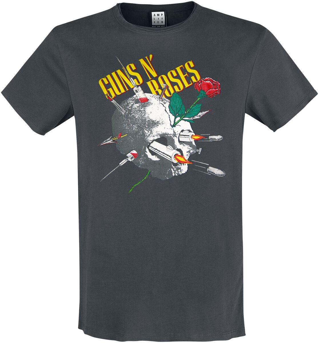 Image of Guns N' Roses Amplified Collection - Needle Skull T-Shirt charcoal