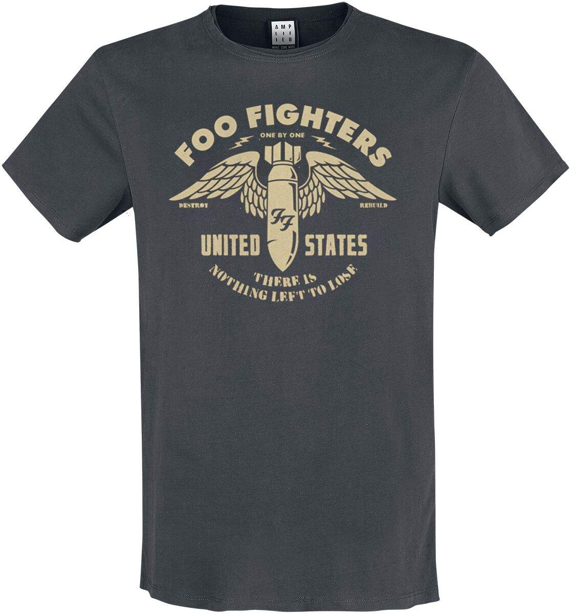 Image of Foo Fighters Amplified Collection - One By One T-Shirt charcoal