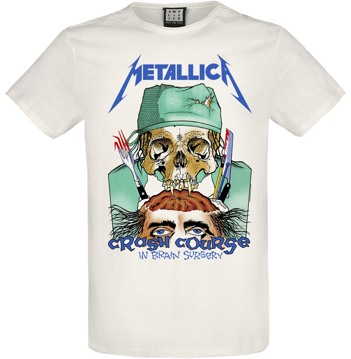 Image of Metallica Amplified Collection - Crash Course In Brain Surgery T-Shirt beige