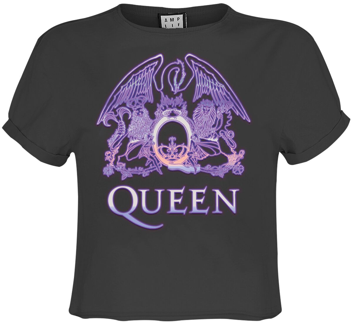 T-Shirt Manches courtes de Queen - Amplified Collection - Neon Sign - S à XXL - pour Femme - anthrac
