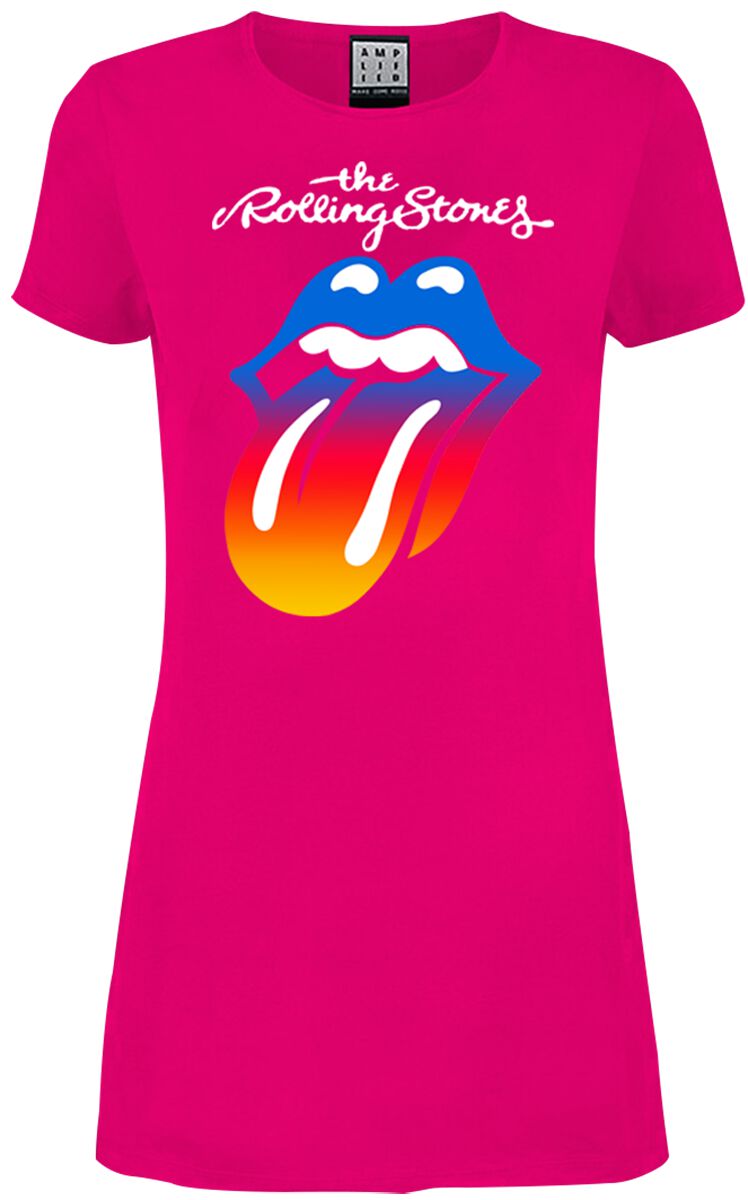 Image of The Rolling Stones Amplified Collection - Rainbow Tongue Kleid pink