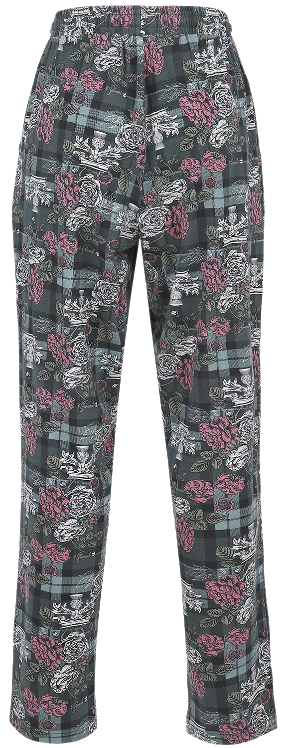 Outlander Tartan Flowers Pyjama-Hose allover
