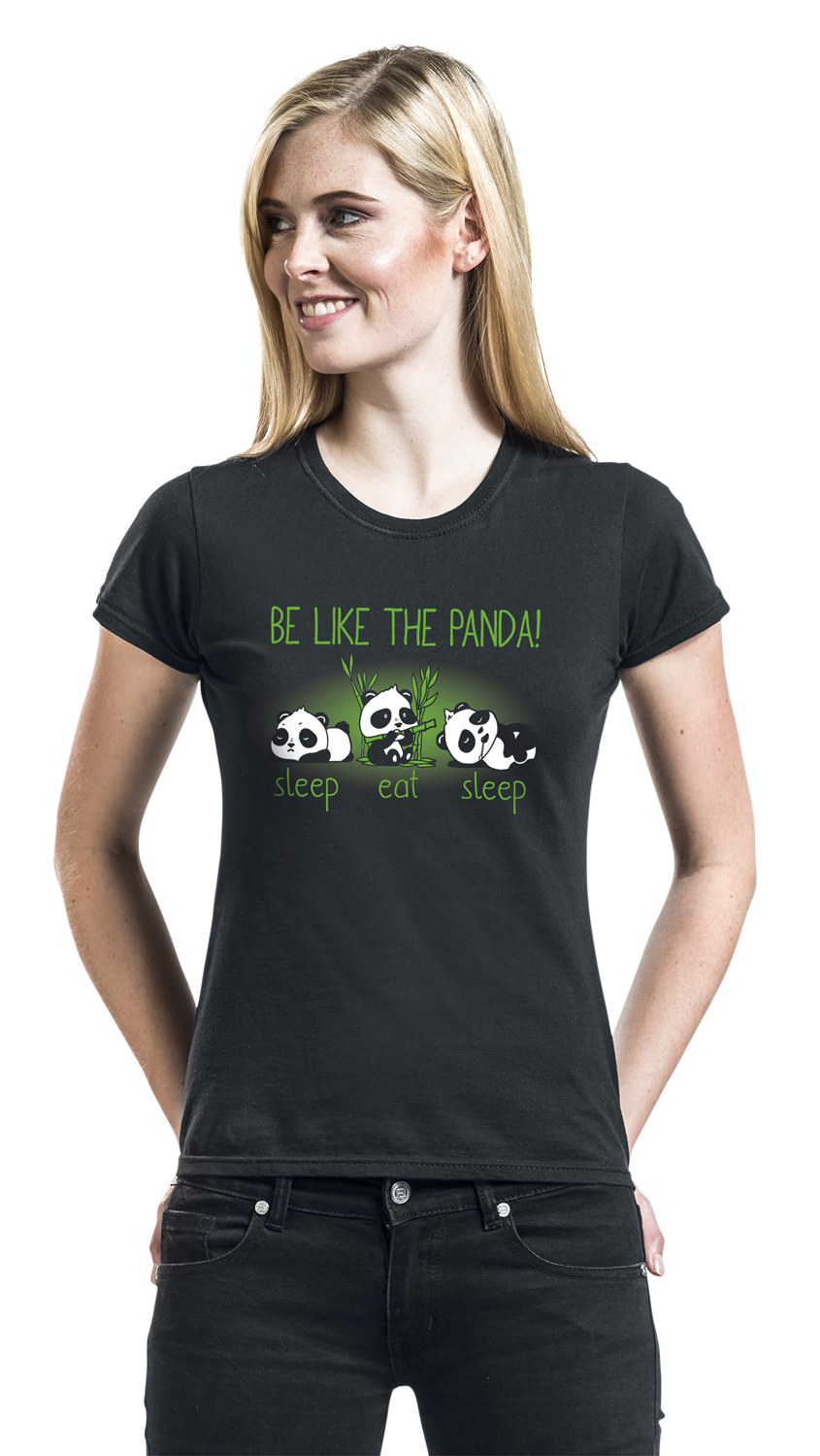 Tierisch Be Like The Panda! T-Shirt schwarz