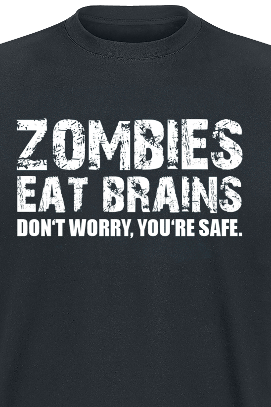 Sprüche T-Shirt - Zombies Eat Brains - S bis M - für Männer - Größe M - schwarz