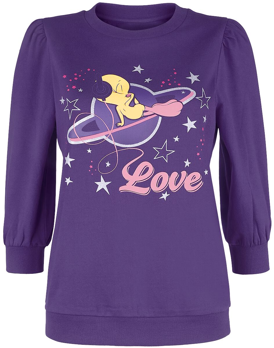 Looney Tunes Sweatshirt - Love - S bis M - für Damen - Größe M - dunkellila  - EMP exklusives Merchandise!