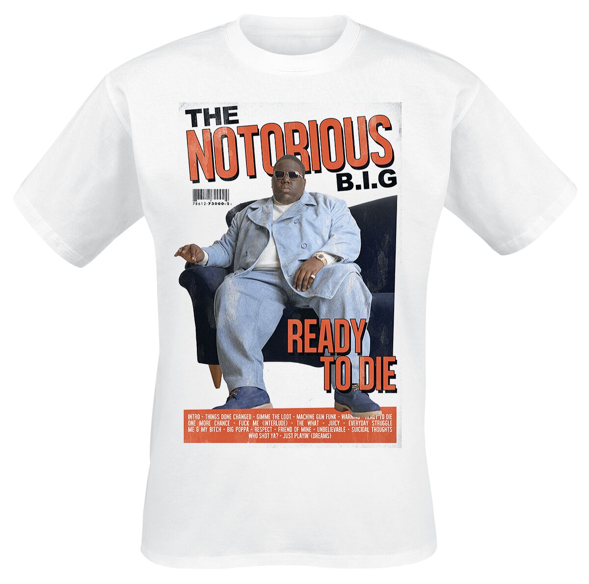 Image of Notorious B.I.G. Biggie Magazine Cover T-Shirt weiß