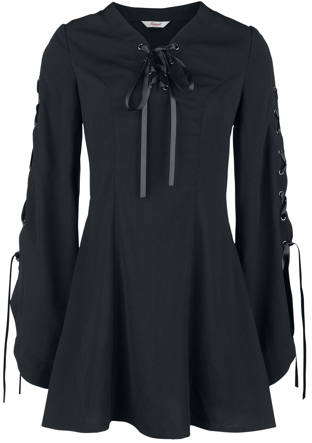 Banned Alternative - Gothic Kurzes Kleid - Jezebel Tie Dress - XS bis 4XL - für Damen - Größe L - schwarz