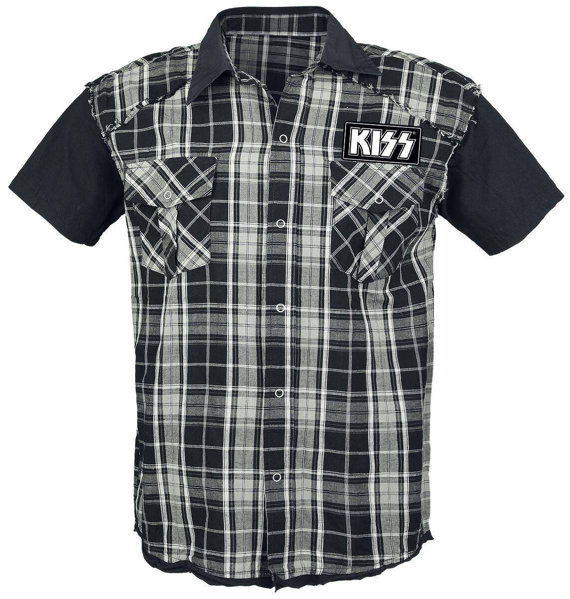 Image of Kiss Kiss Army Hemd schwarz/grau