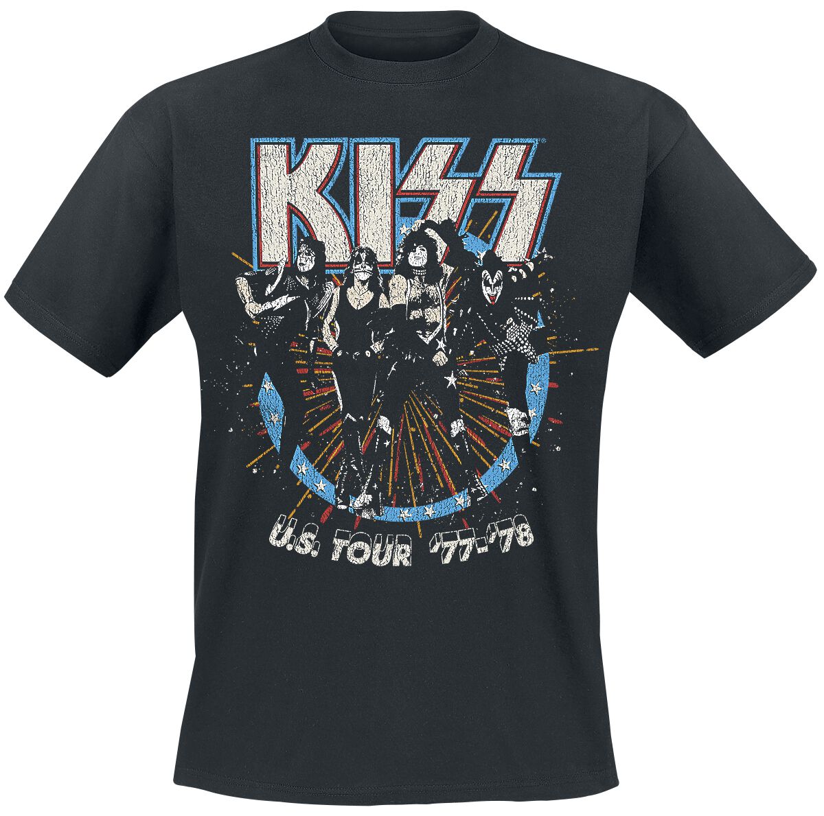 Image of Kiss US Tour 77-78 T-Shirt schwarz