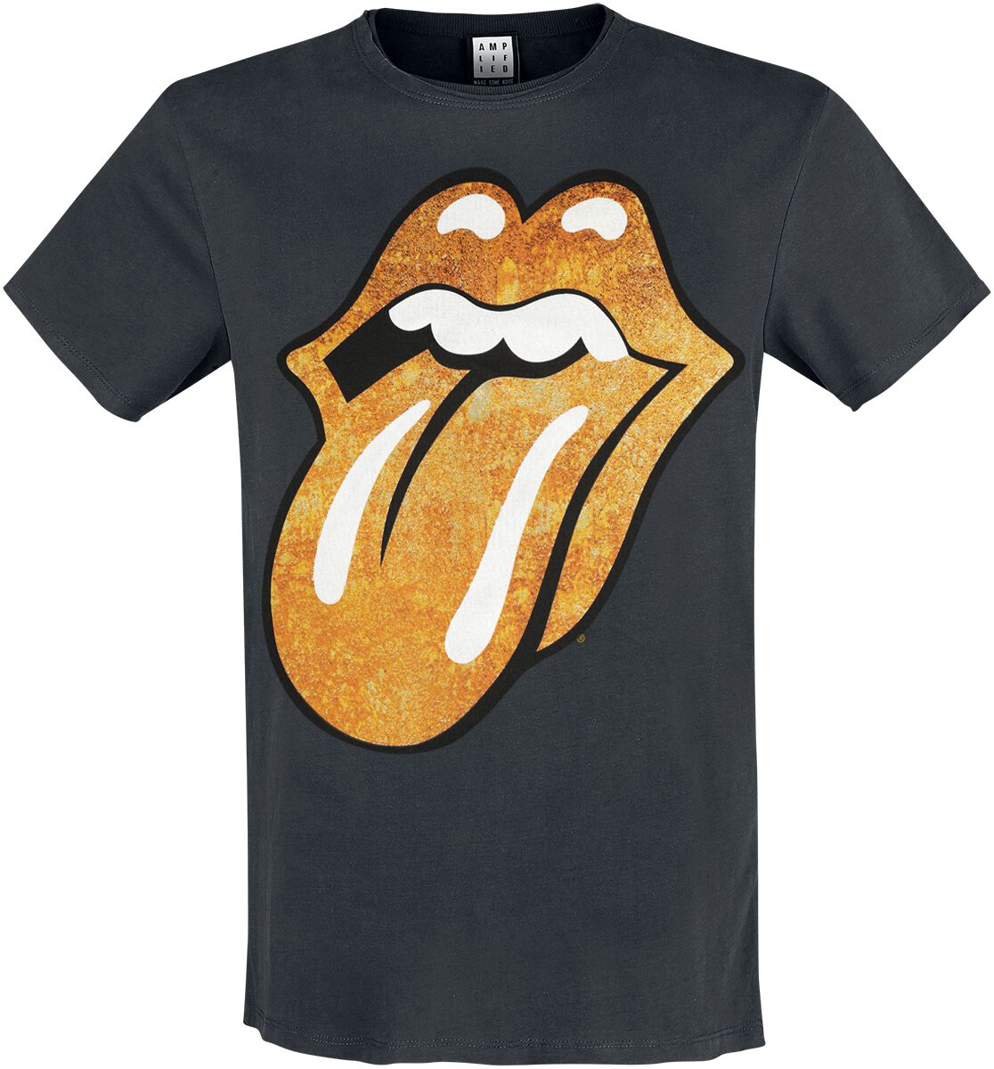 Image of The Rolling Stones Amplified Collection - Gold Tongue T-Shirt charcoal