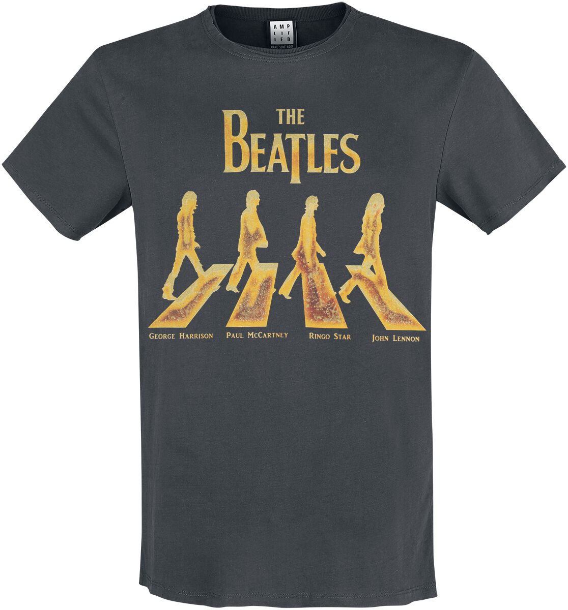 Image of The Beatles Amplified Collection - Gold Abbey Road T-Shirt charcoal