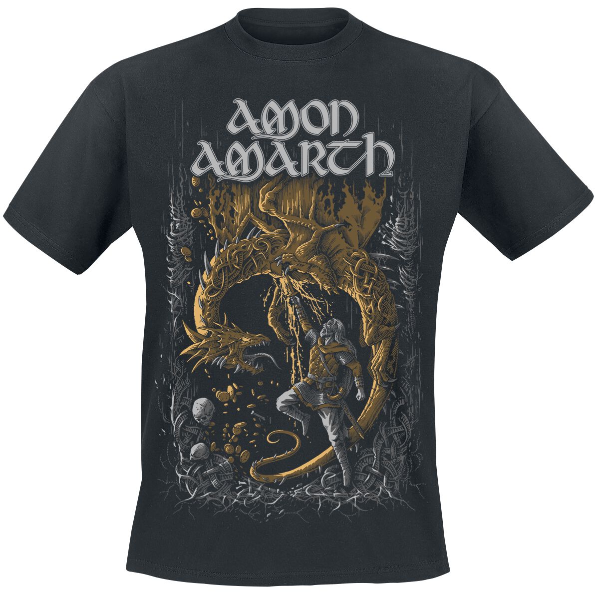 Levně Amon Amarth Fafner's Gold Tričko černá